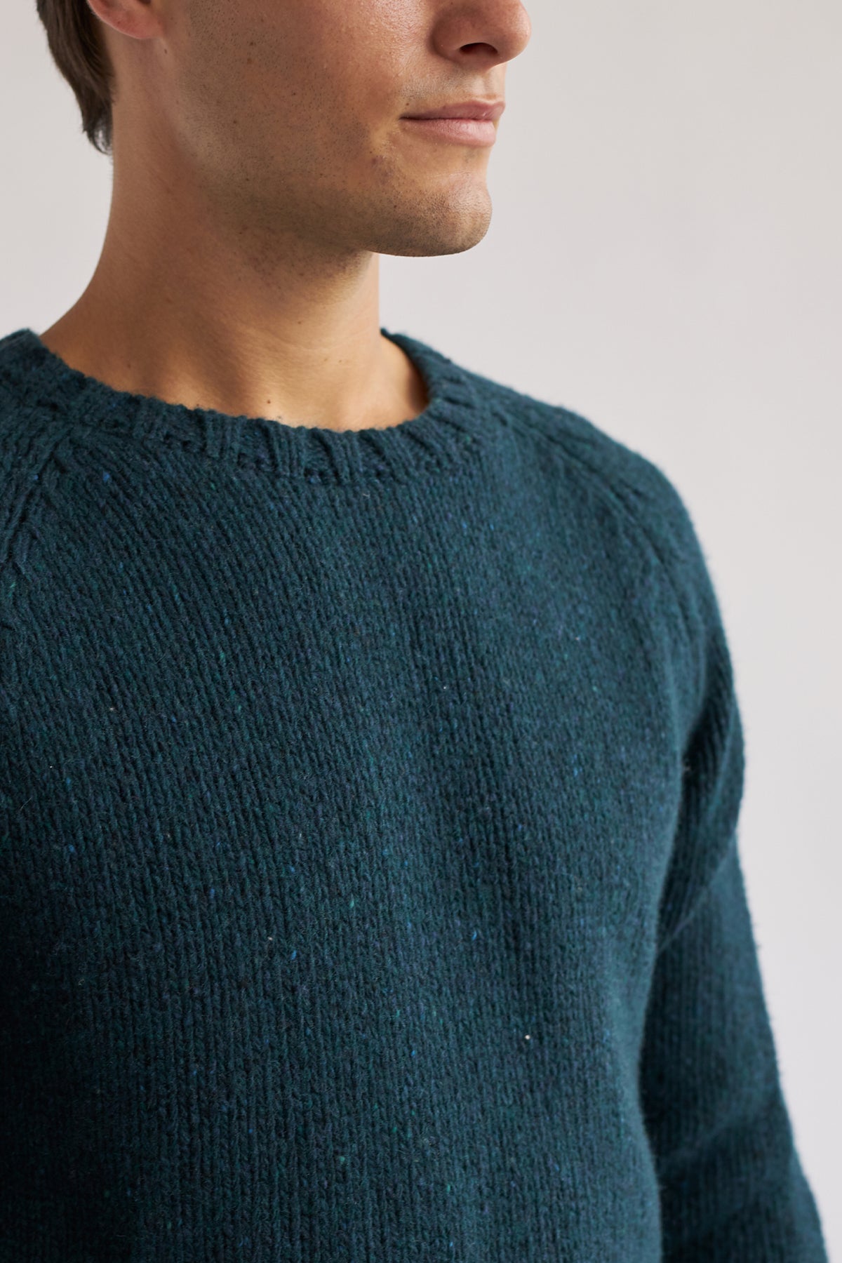 Men's warm merino wool sweater with neps