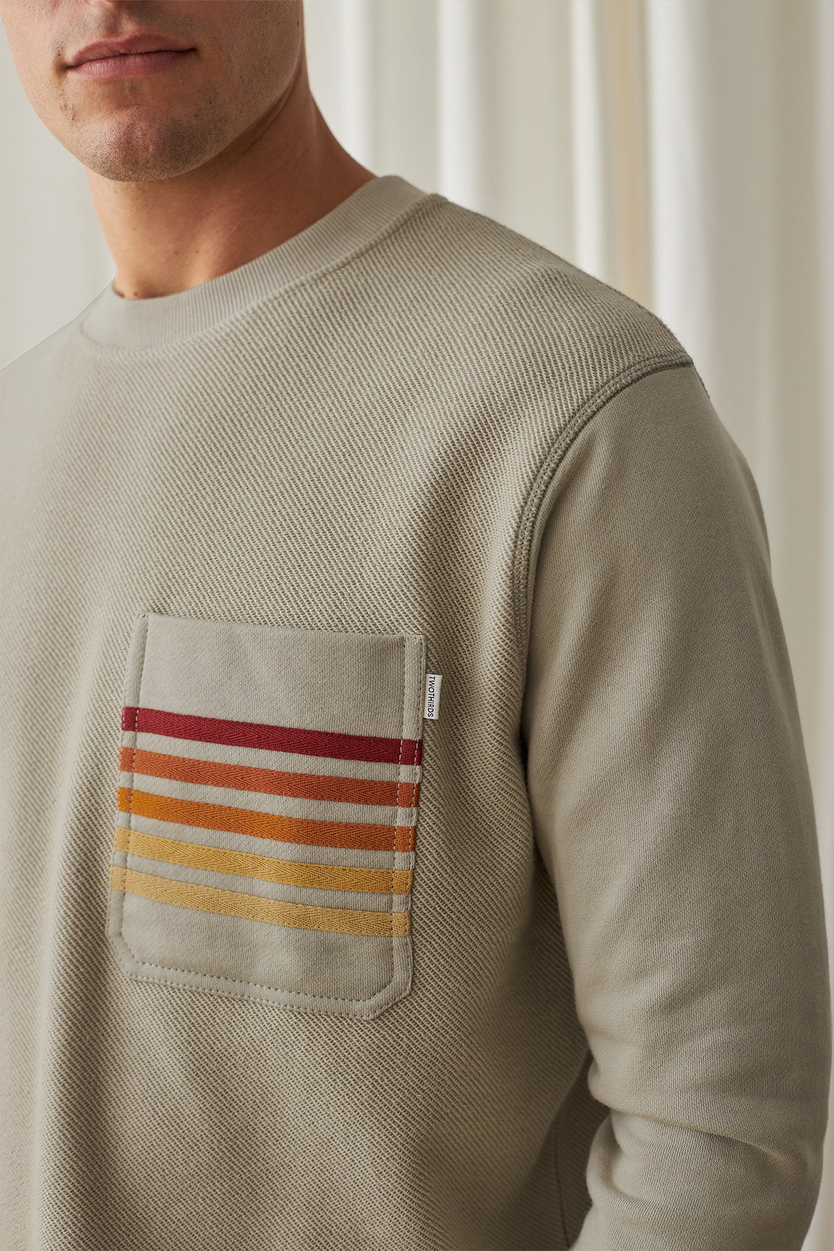 meta-preview, striped pocket vegan sweatshirt for men