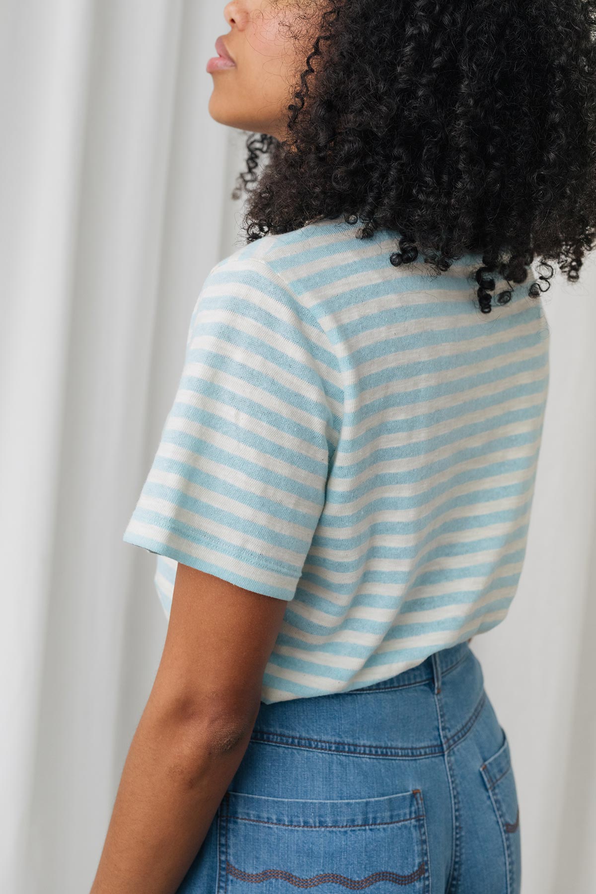 Puako - Light Blue & Ecru Stripes