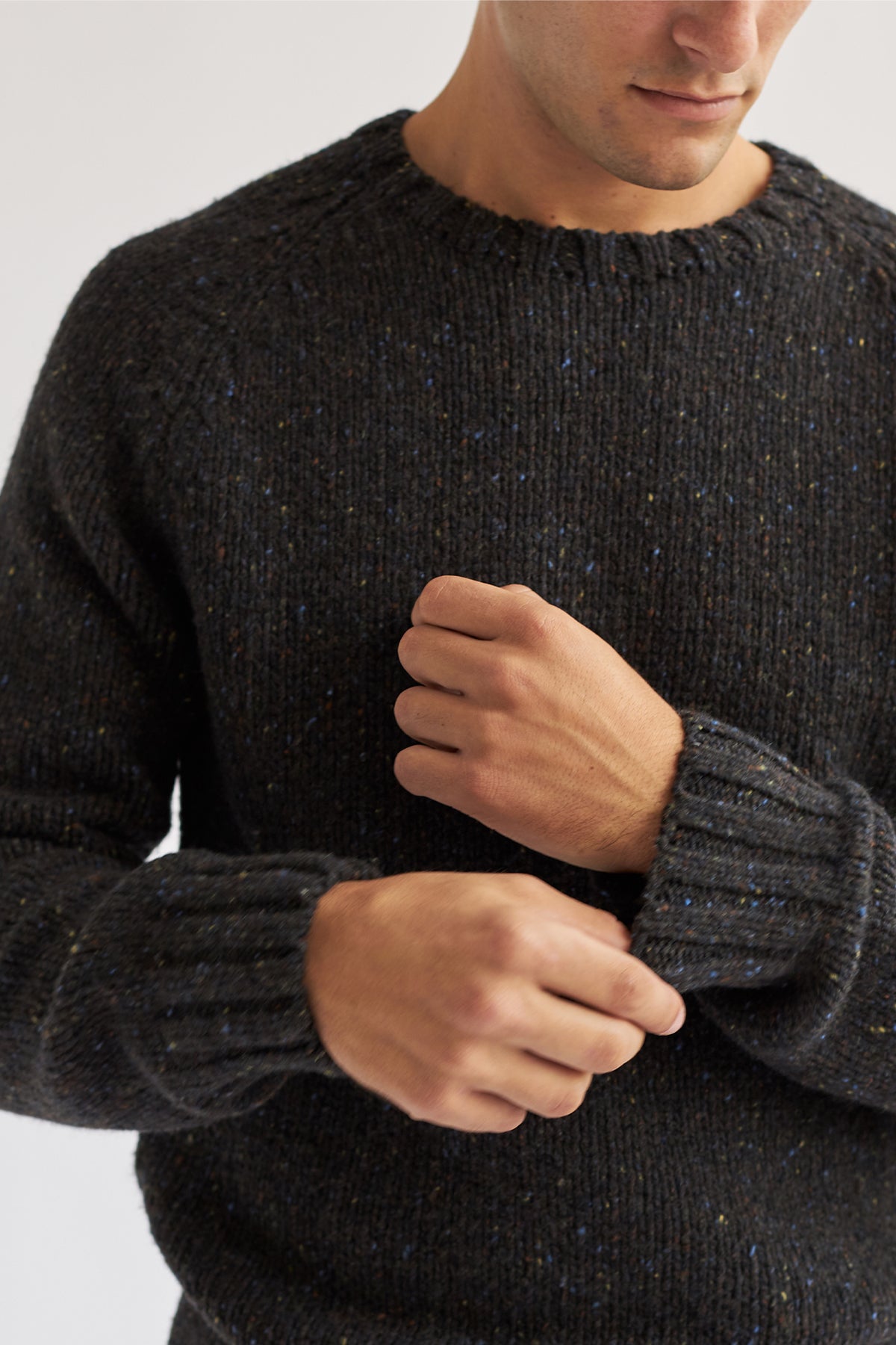 Premium Italian yarn dark brown knit for men