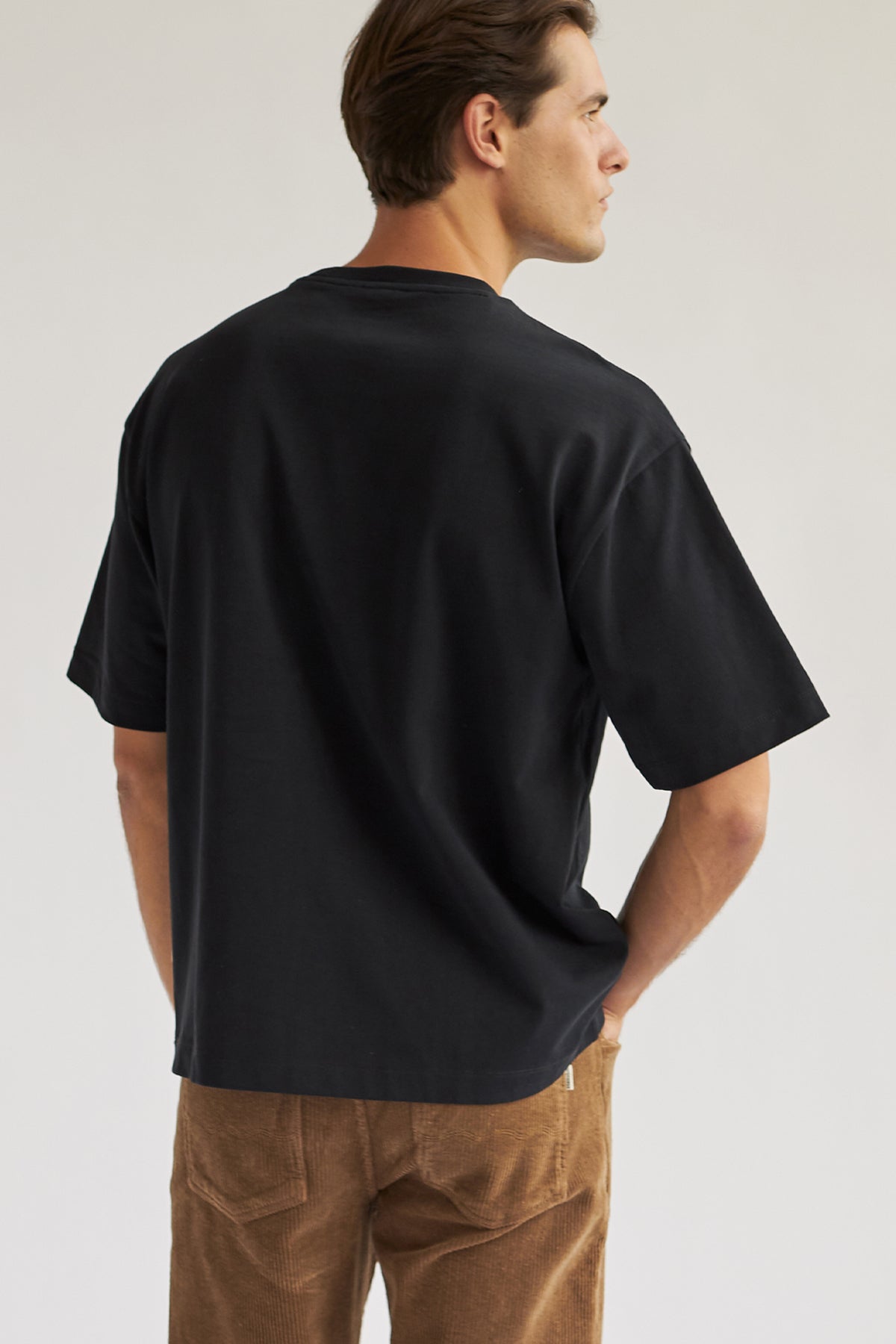 casual vegan black tee for men