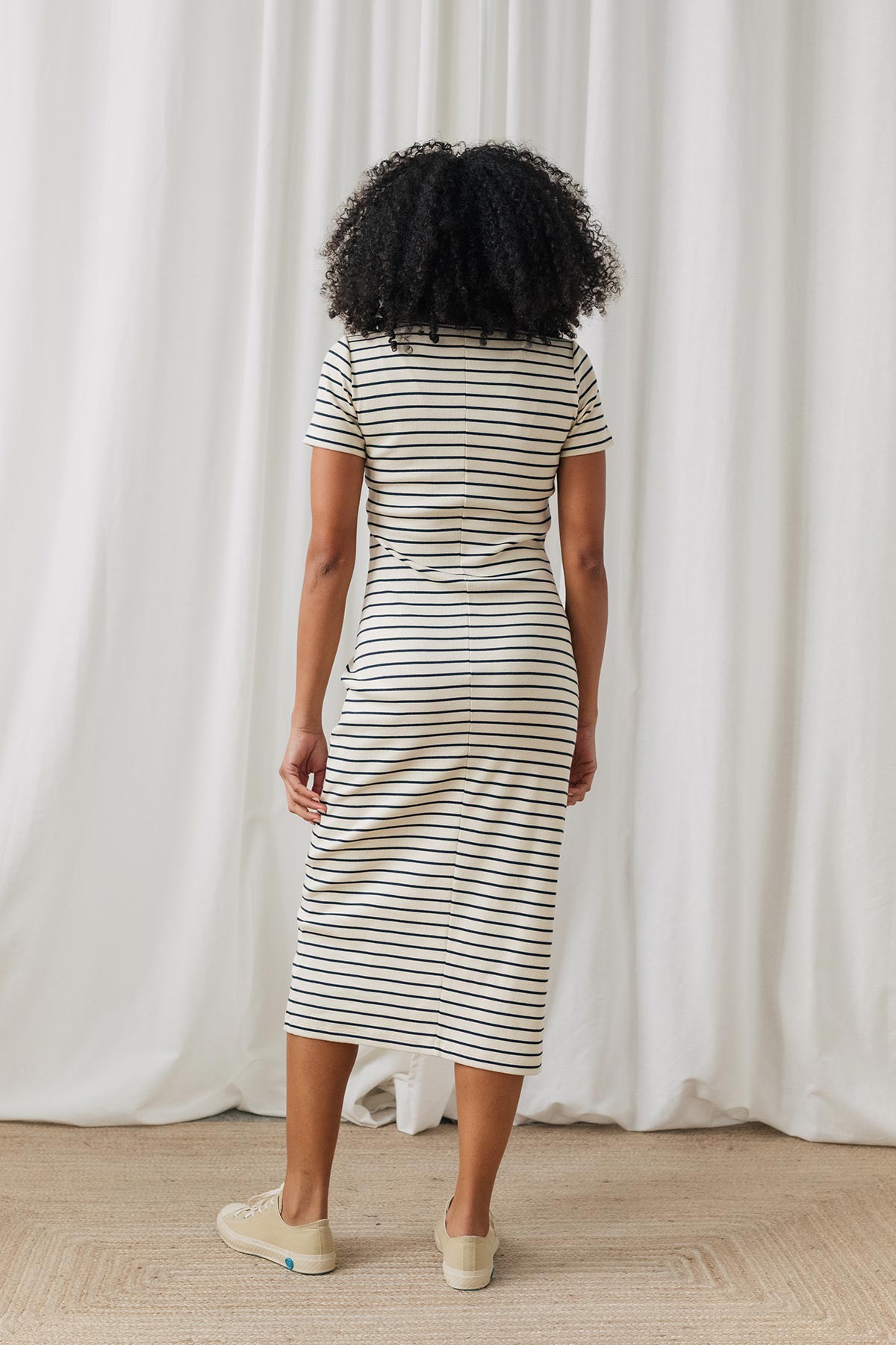 Slim-fit ribbed cotton dress