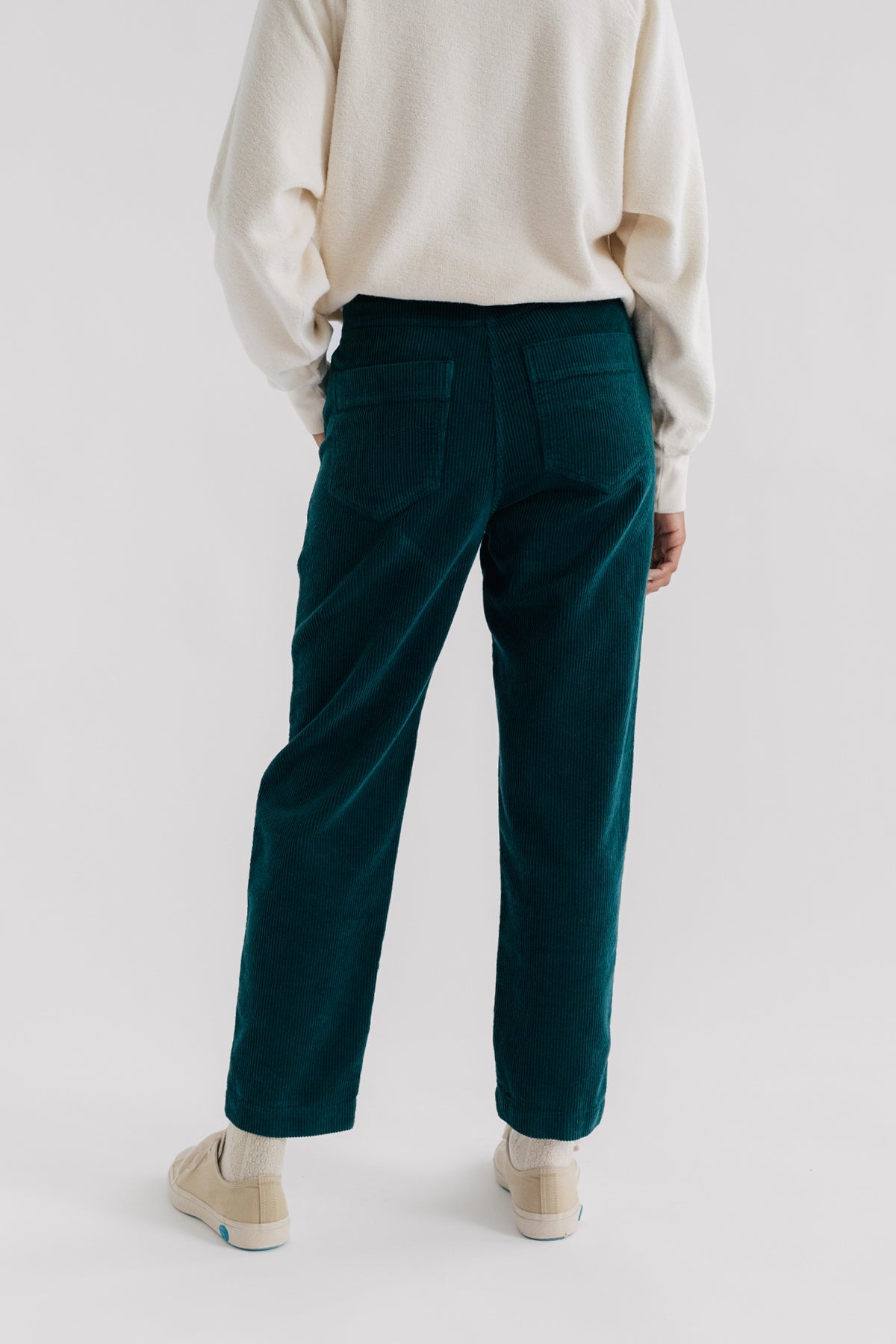 High waist vegan pants with embroidery.