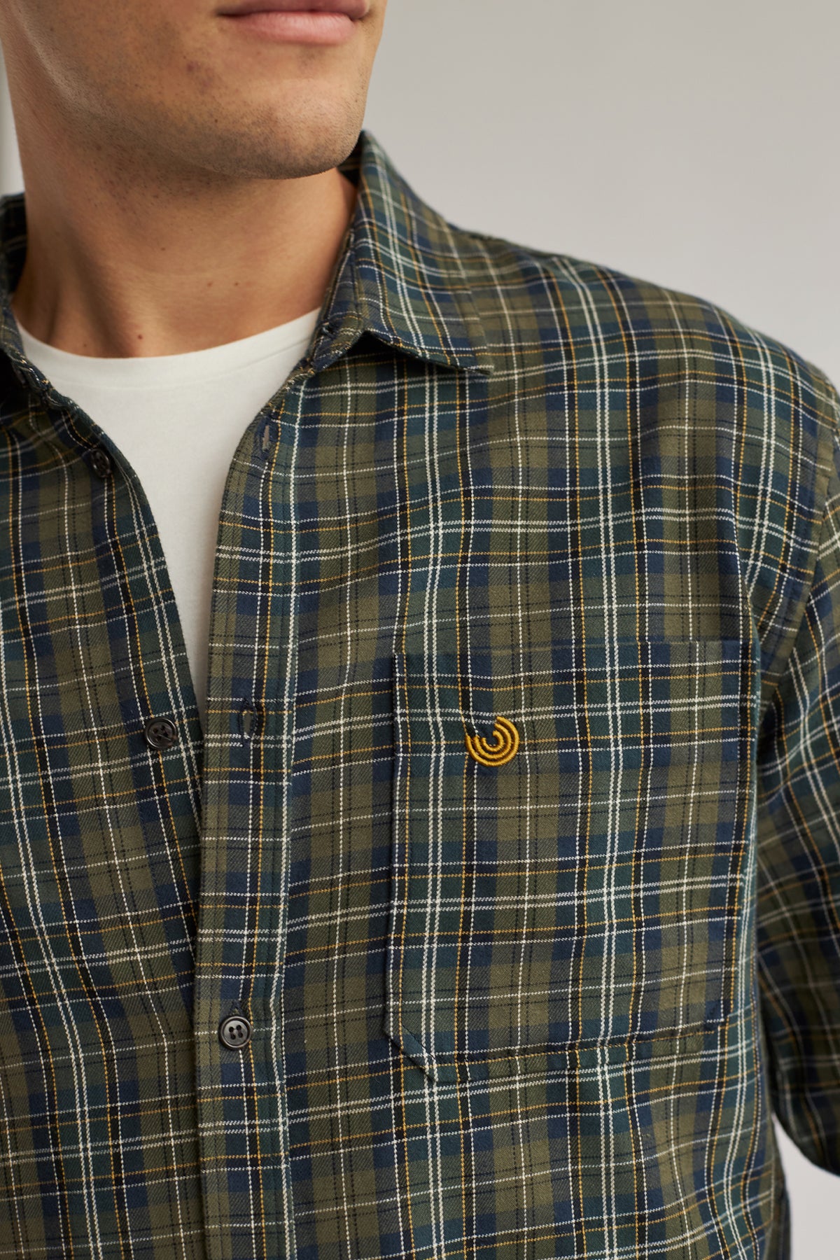 Chequered sustainable shirt for men