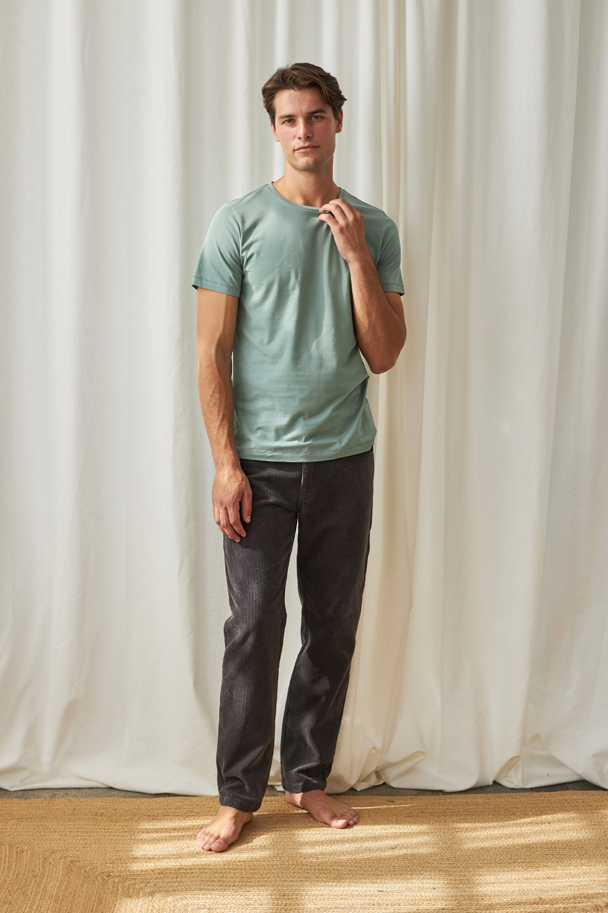 base layer green tee for men