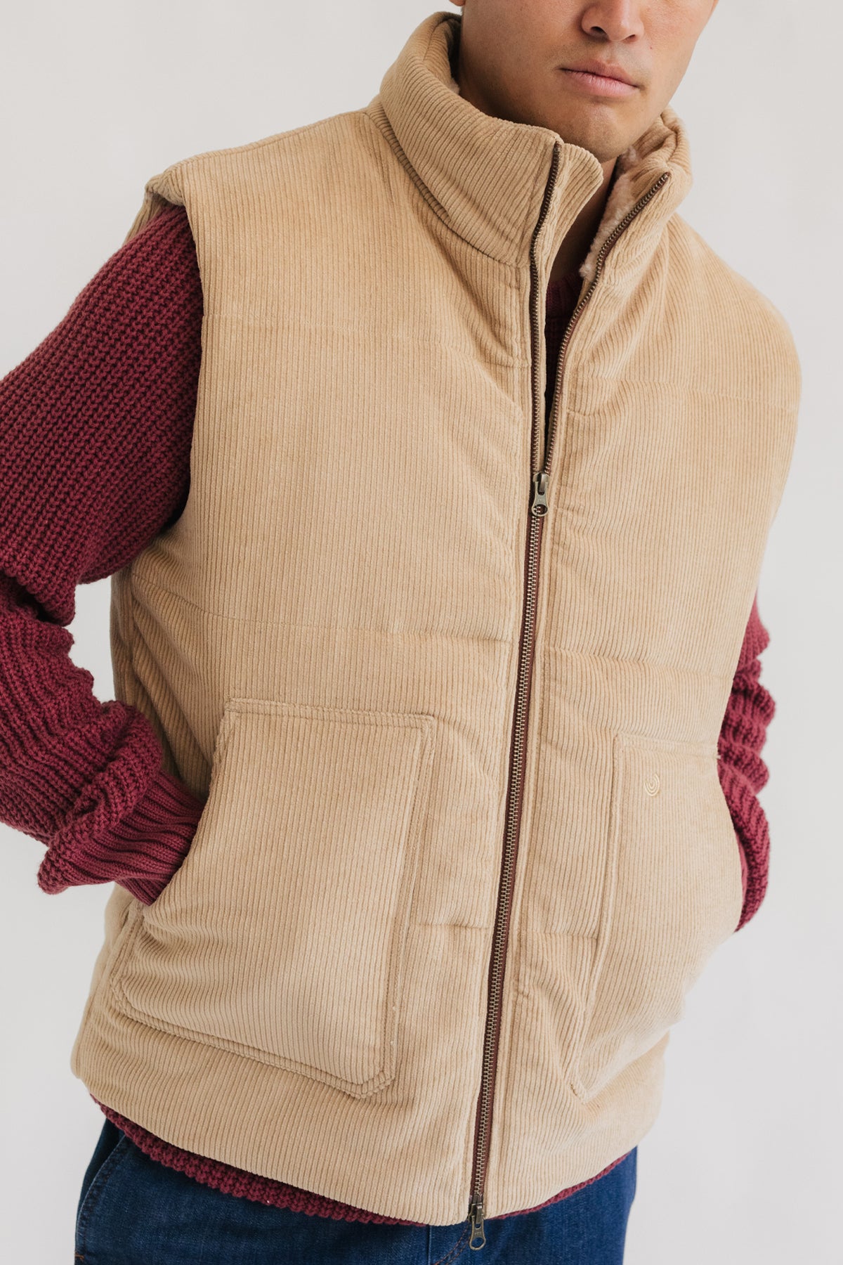 corduroy body warmer for men