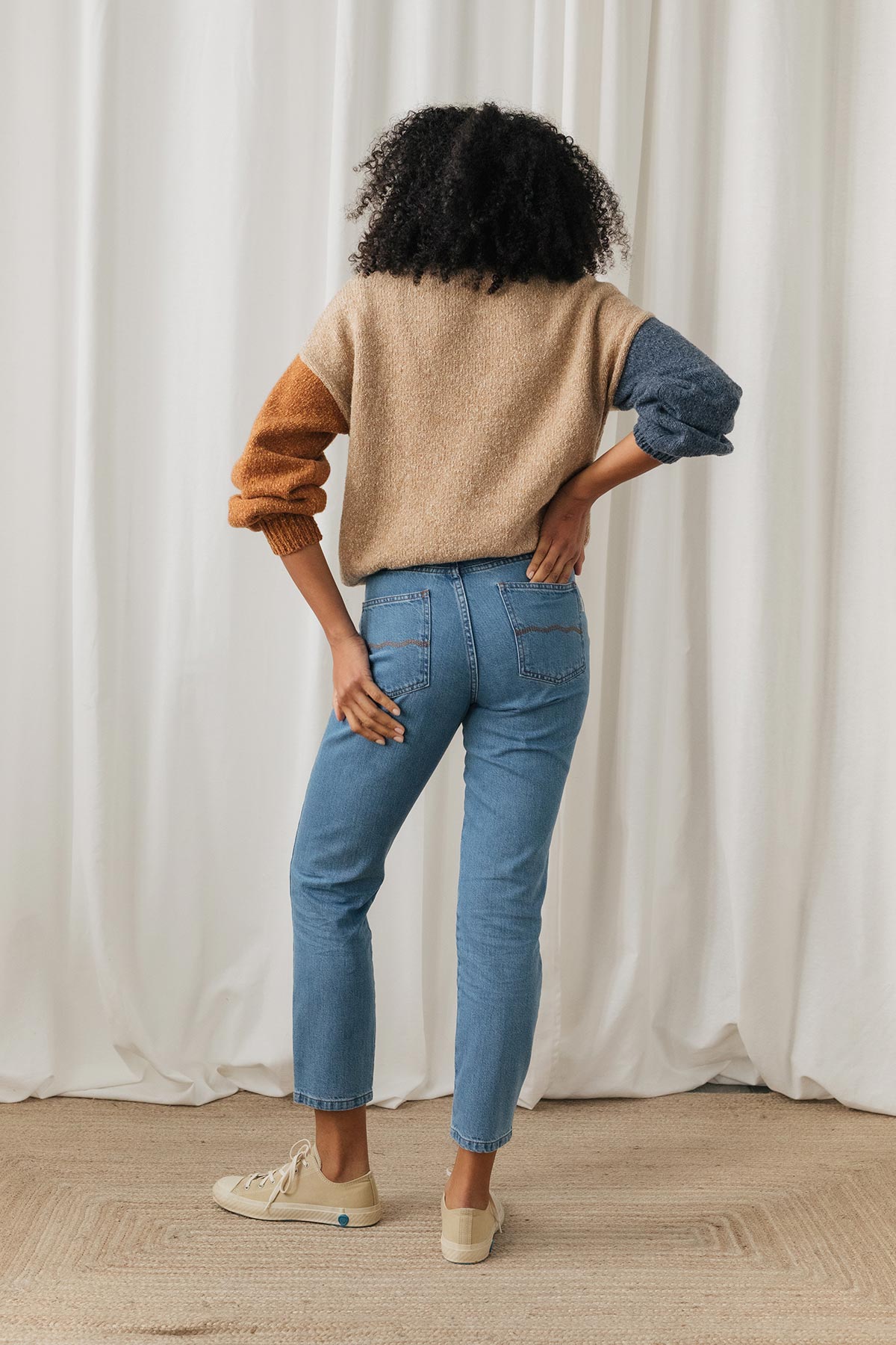 Recycled materials cropped sweater