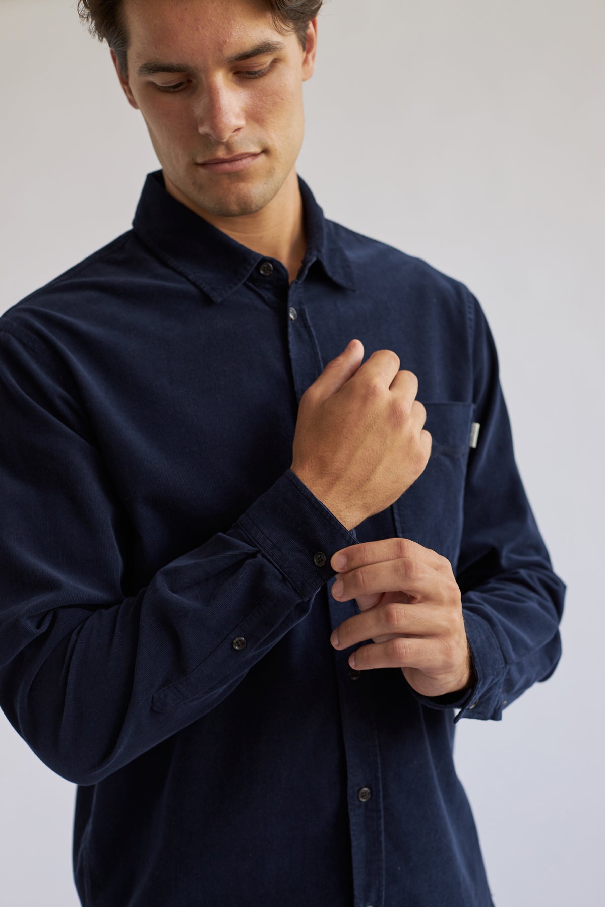 meta-hover, regular fit navy shirt for men