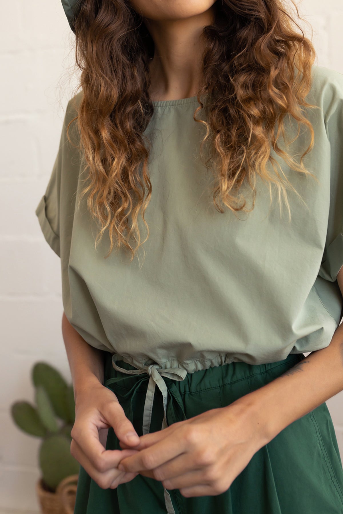 organic cotton green shirt for women