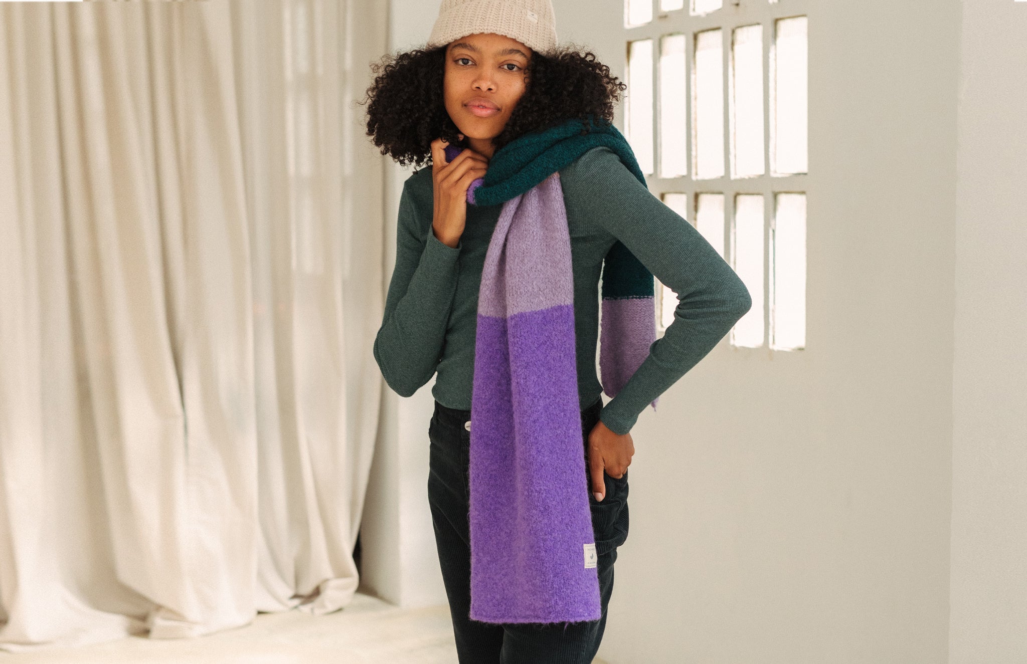 lavender wool scarf