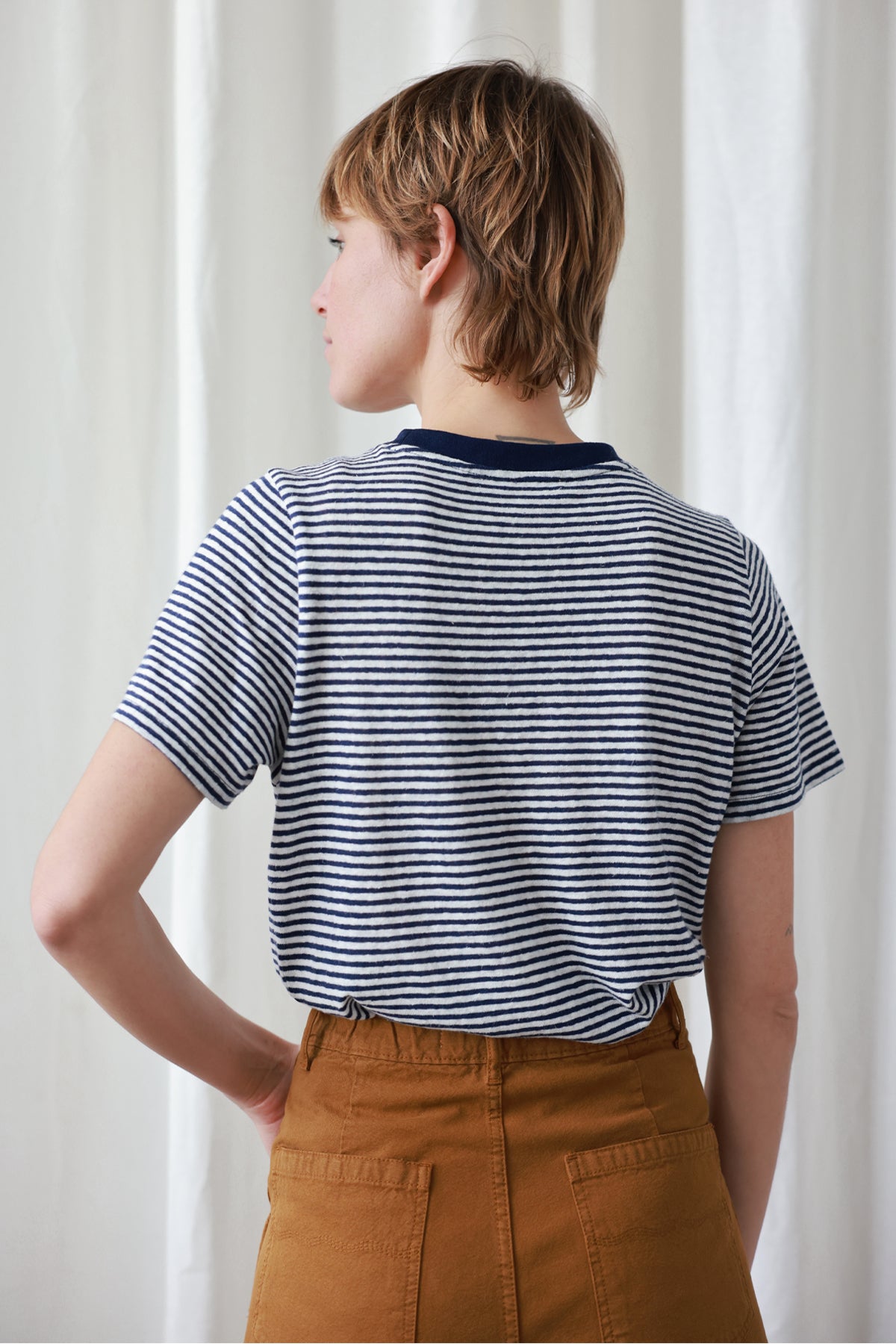 Sustainable striped top for women
