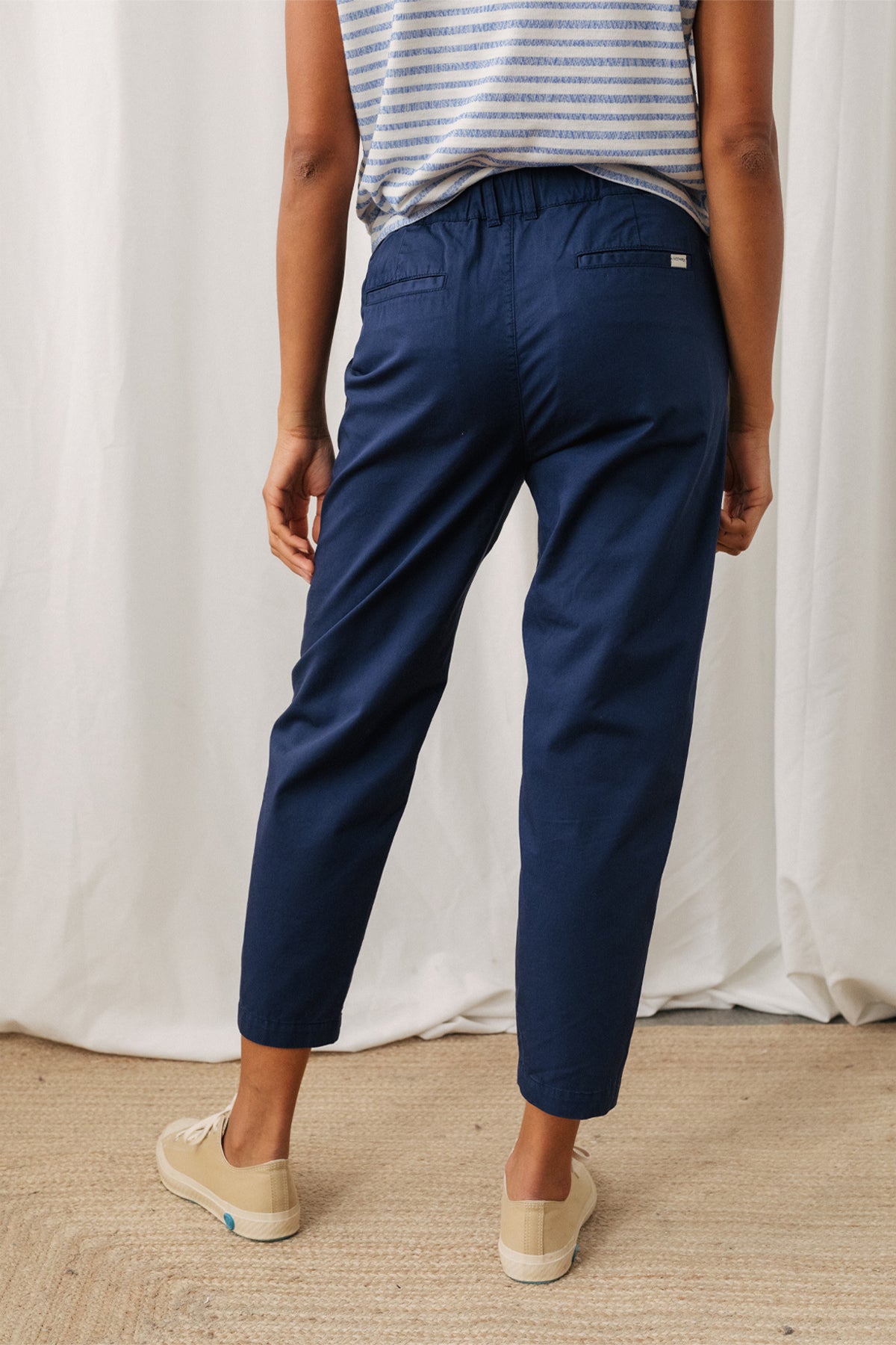organic cotton blue trousers