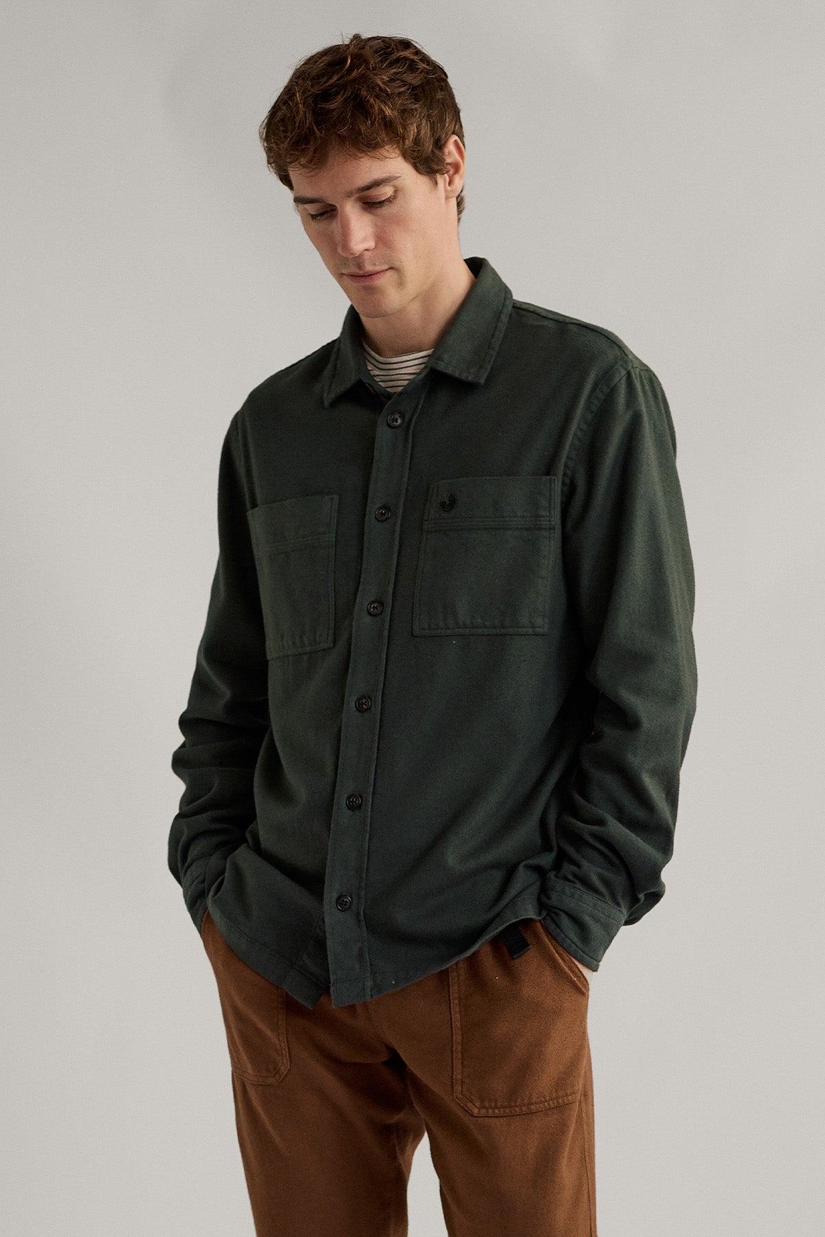 meta-hover, flannel shirt with chest pockets