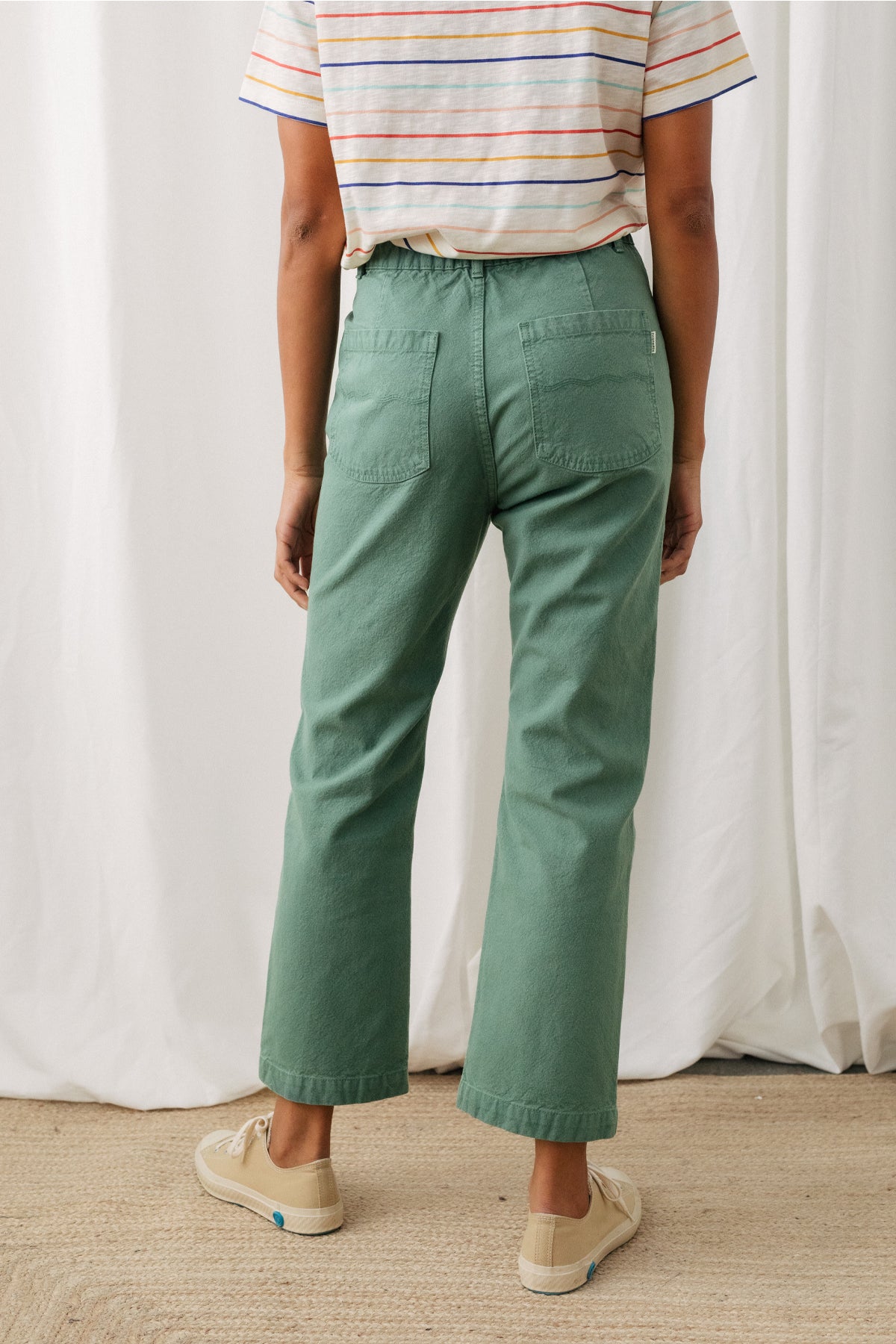 organic cotton green trousers