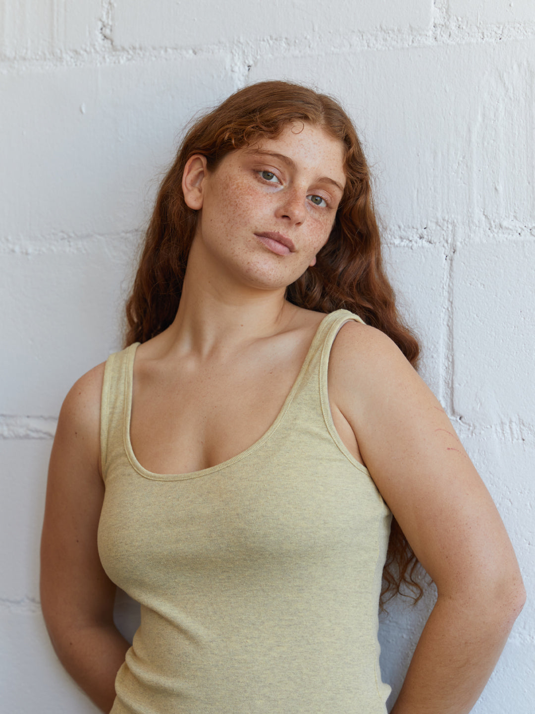 Recycled Rib Tank - Yellow Pastel