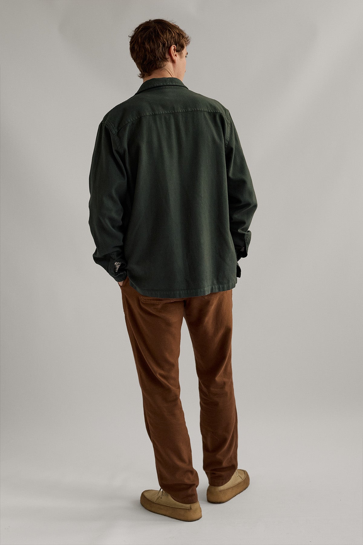 Organic flannel dark green shirt 