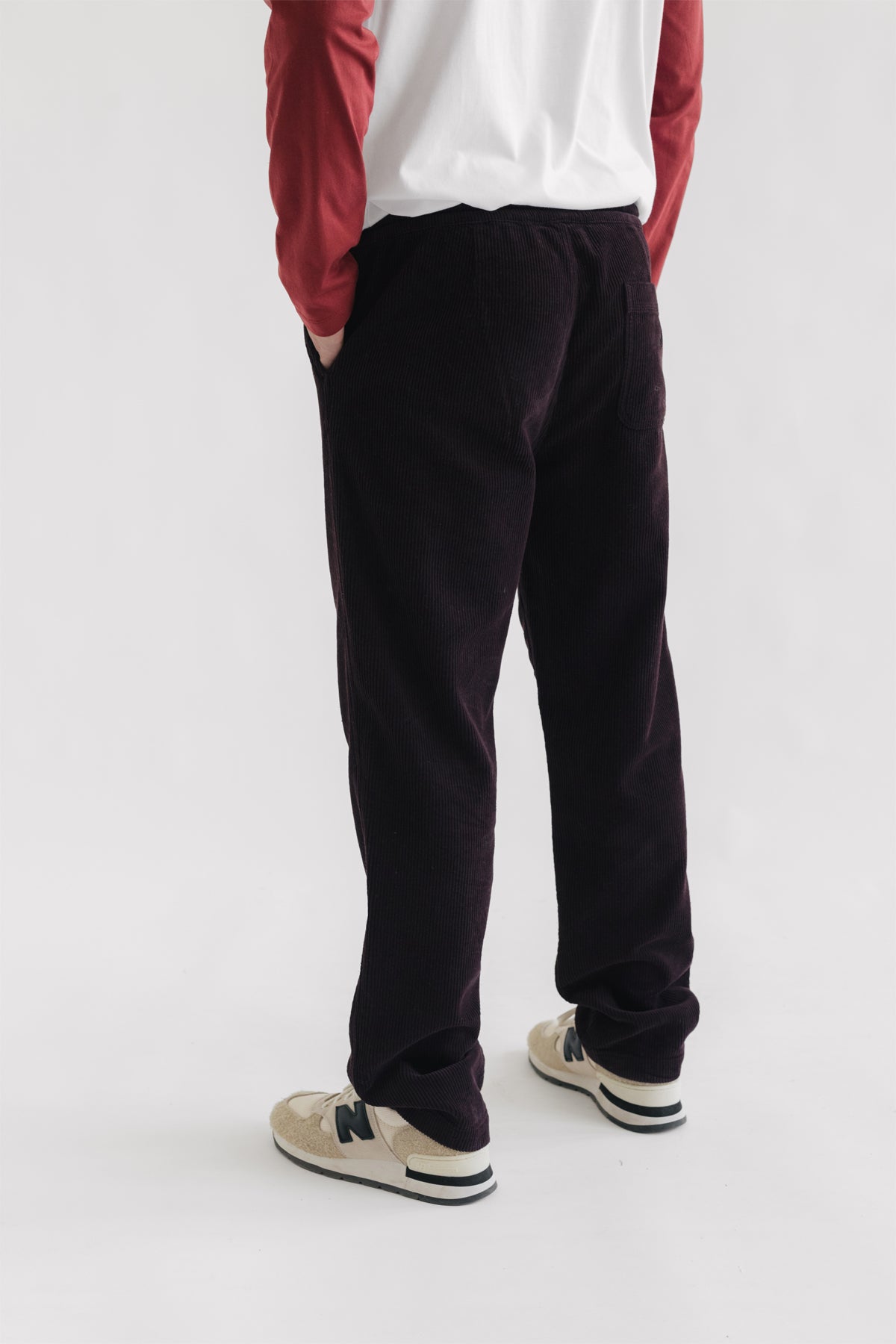 casual wear corduroy trousers.