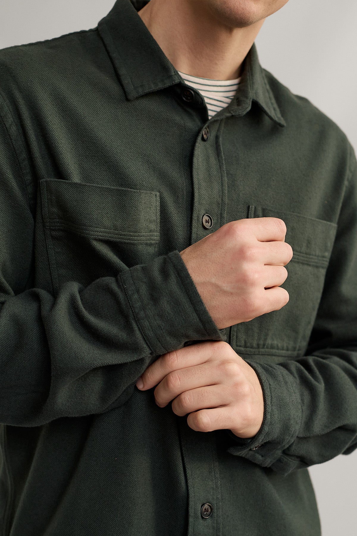 vegan flannel buttoned shirt