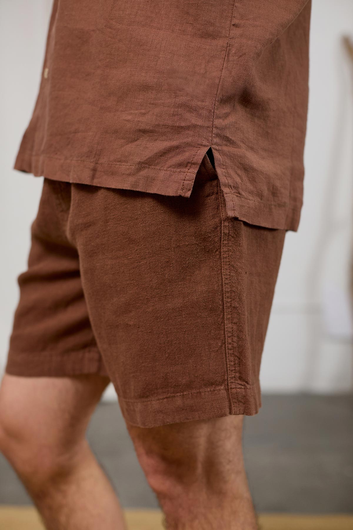 brown breathable temperature-regulating shorts