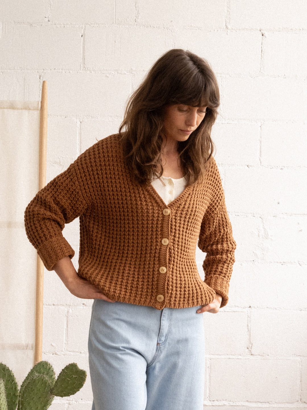 Caramel shop color cardigan