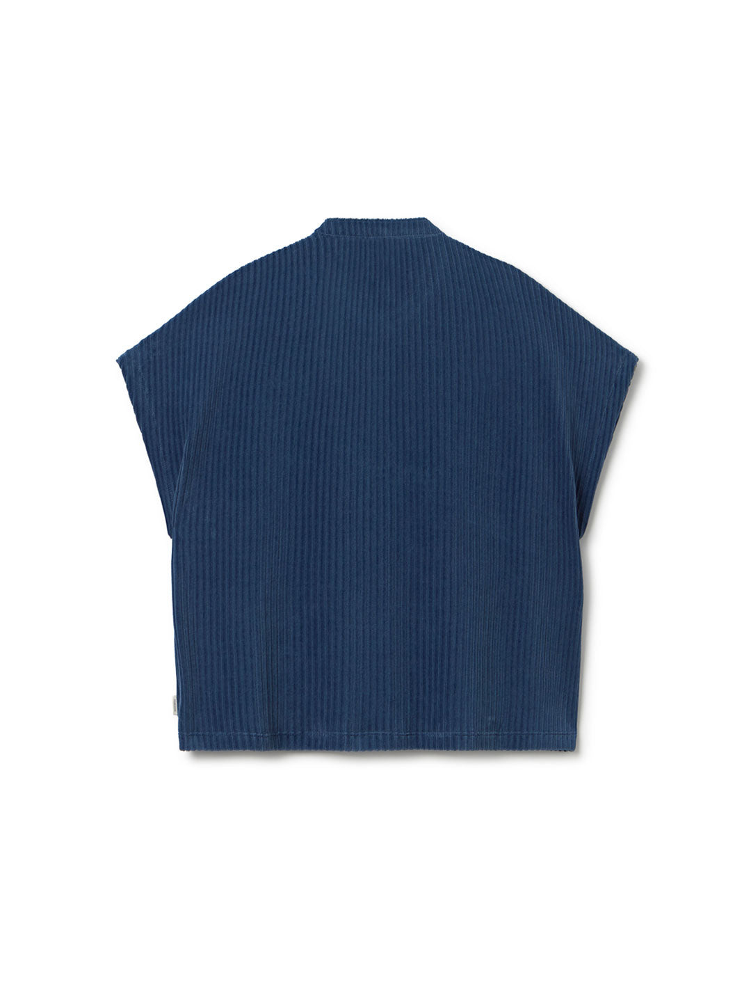 Navy buttoned top with rib texture