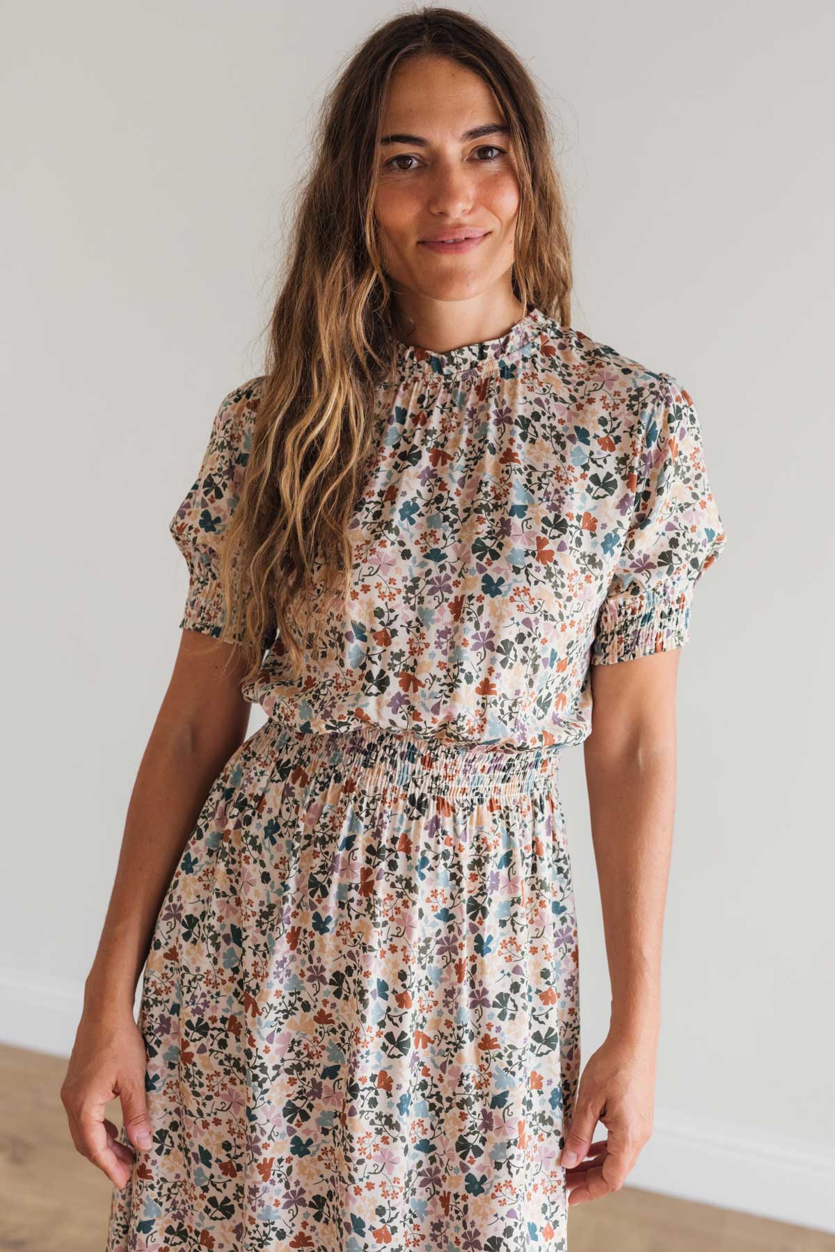 Sustainable floral print summer dress