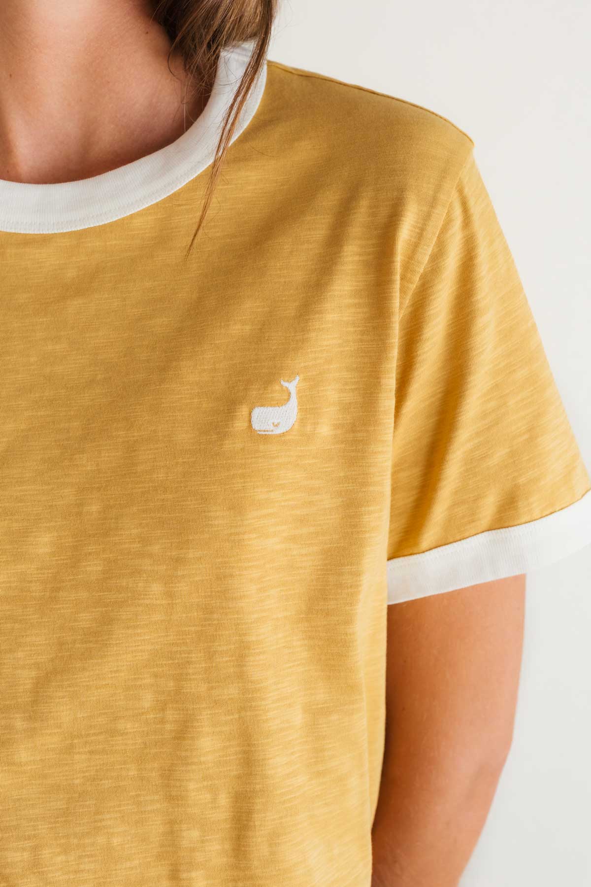 Soft organic tee with contrast trims