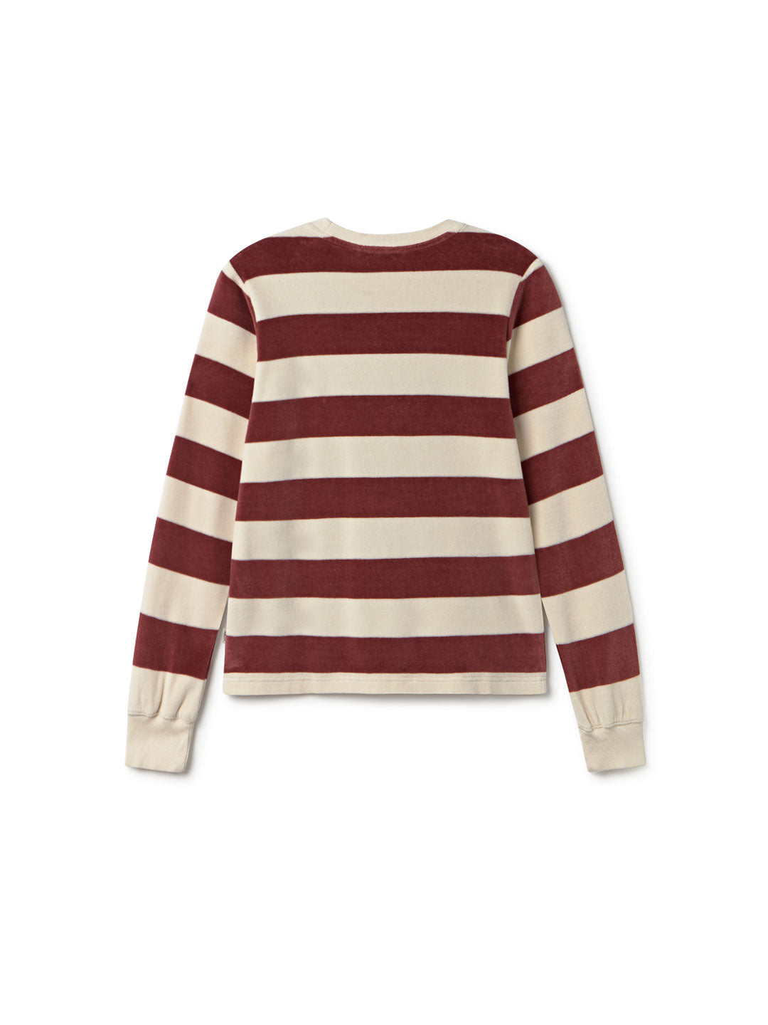 Burgundy striped long-sleeve tee