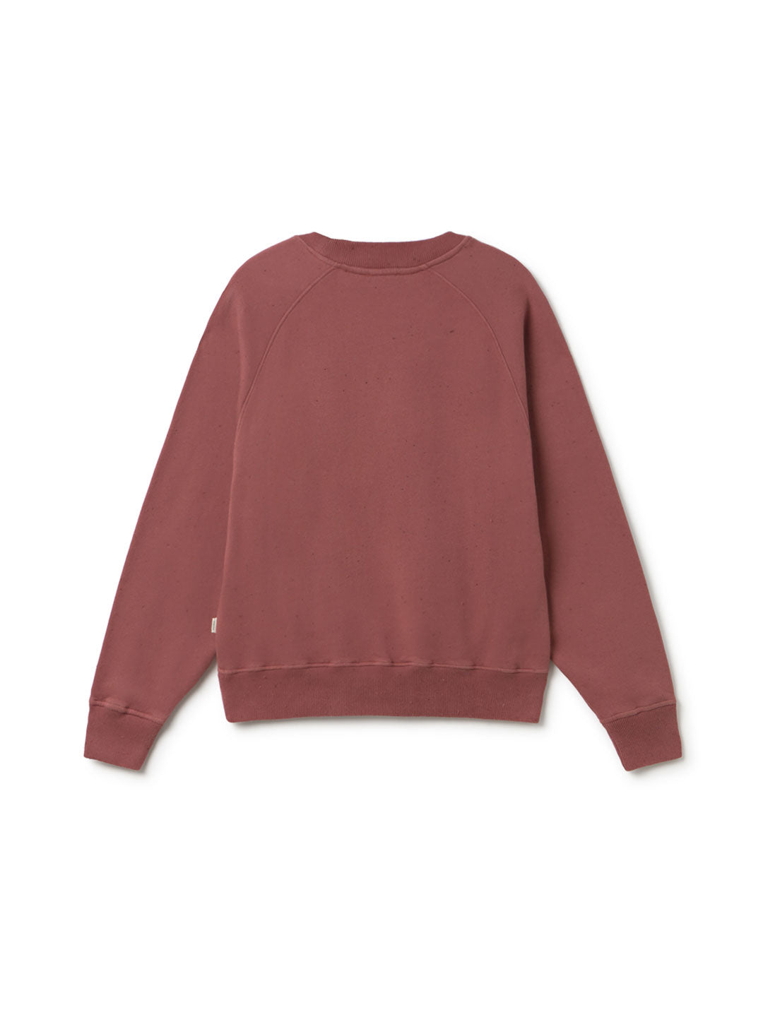Burnt berry crewneck made with low-impact dye