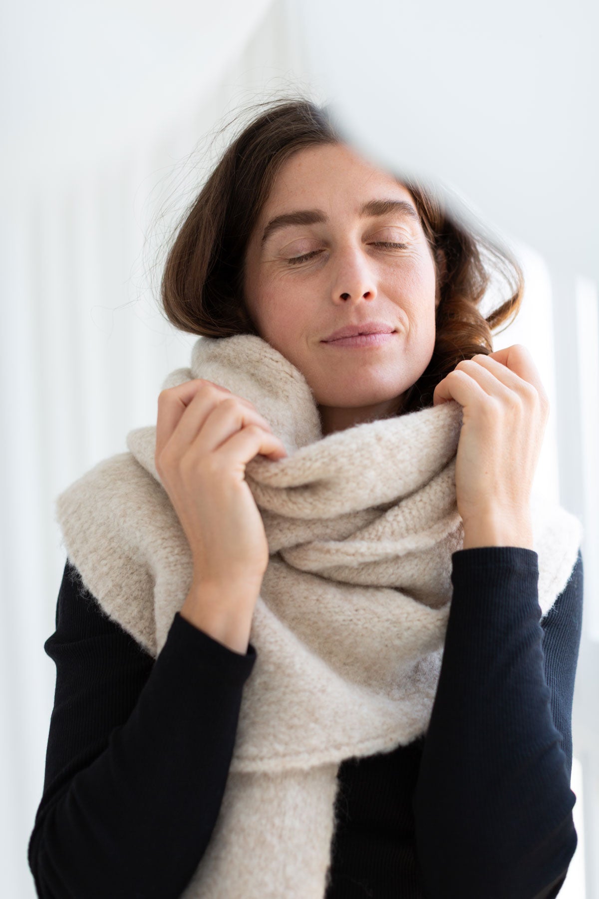 Plain Colour Scarf - Beige