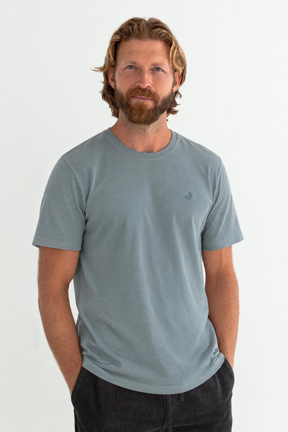 The Organic Cotton Tee - Steel Blue