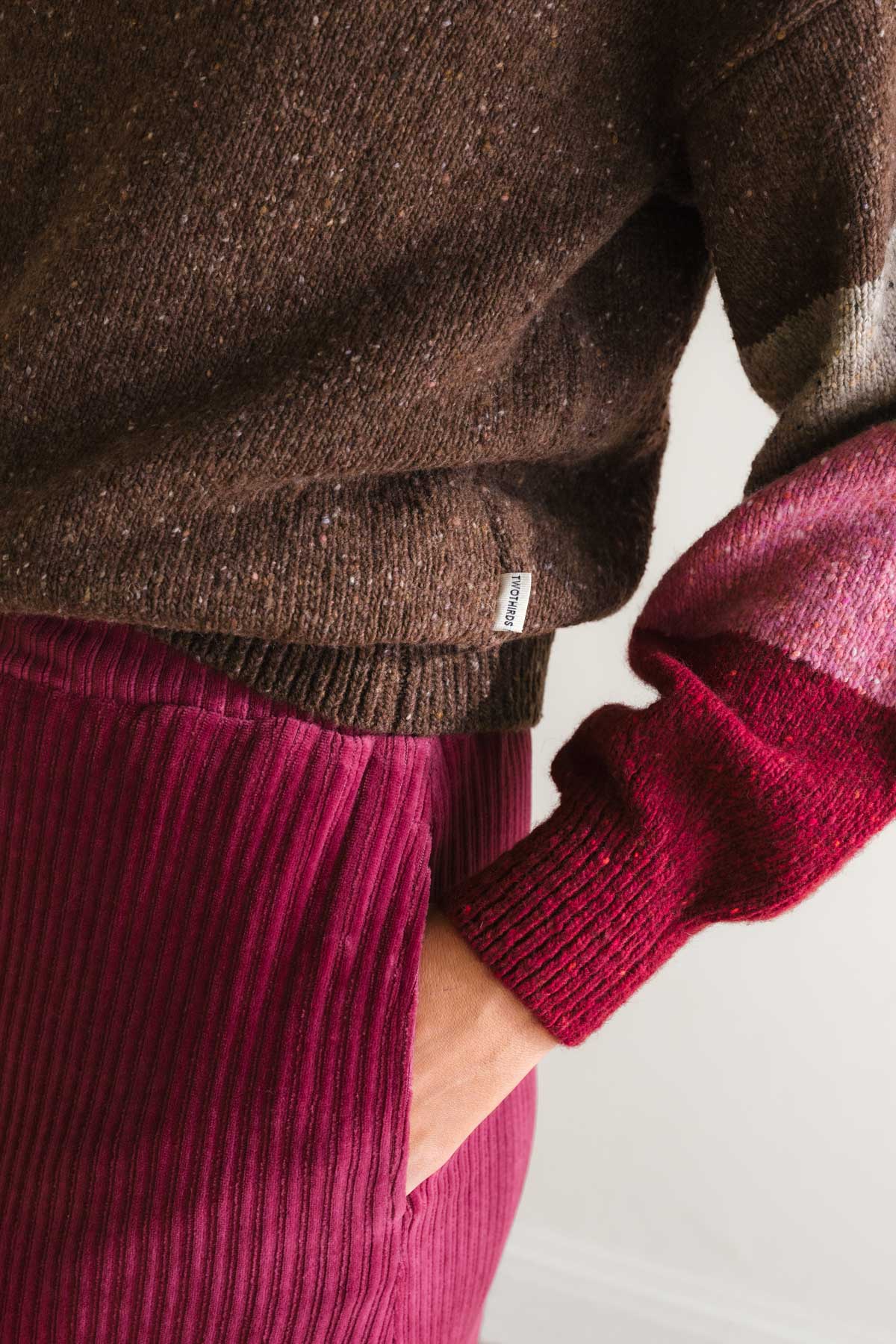 Vegan burgundy winter skirt