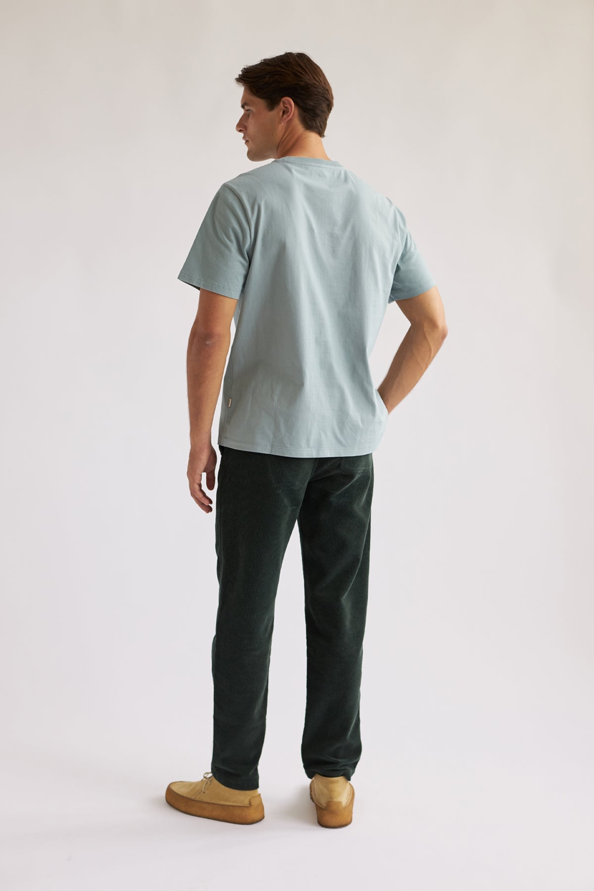 green vegan men relaxed trousers