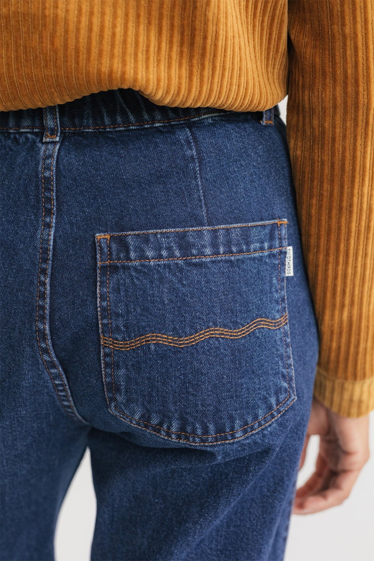 sustainable wide leg denim