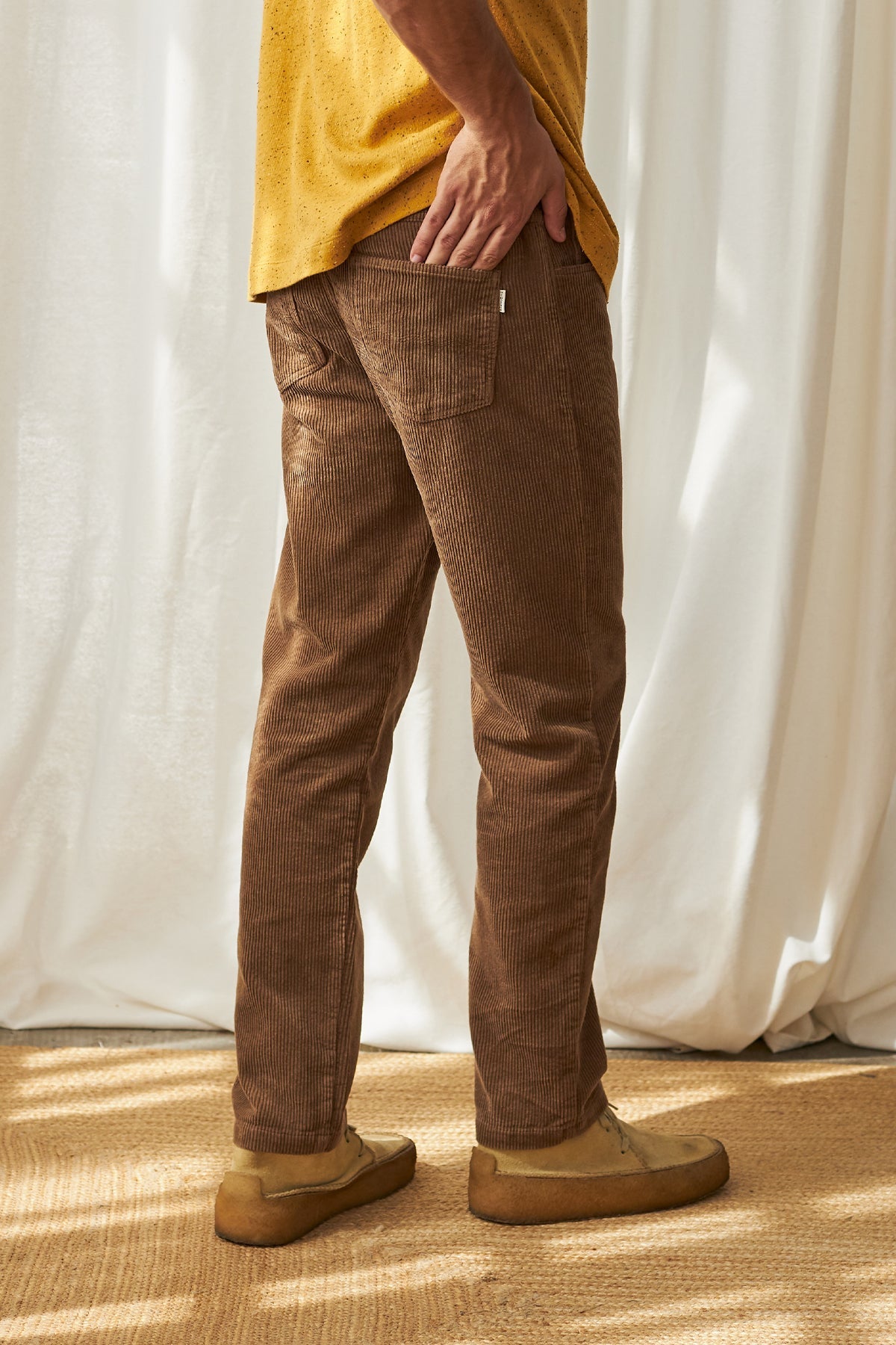 Straight leg cut brown corduroy trousers