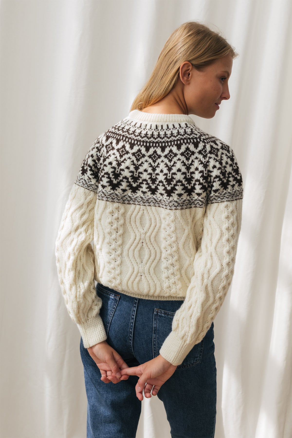 sustainable comfy knit with ribbed edges