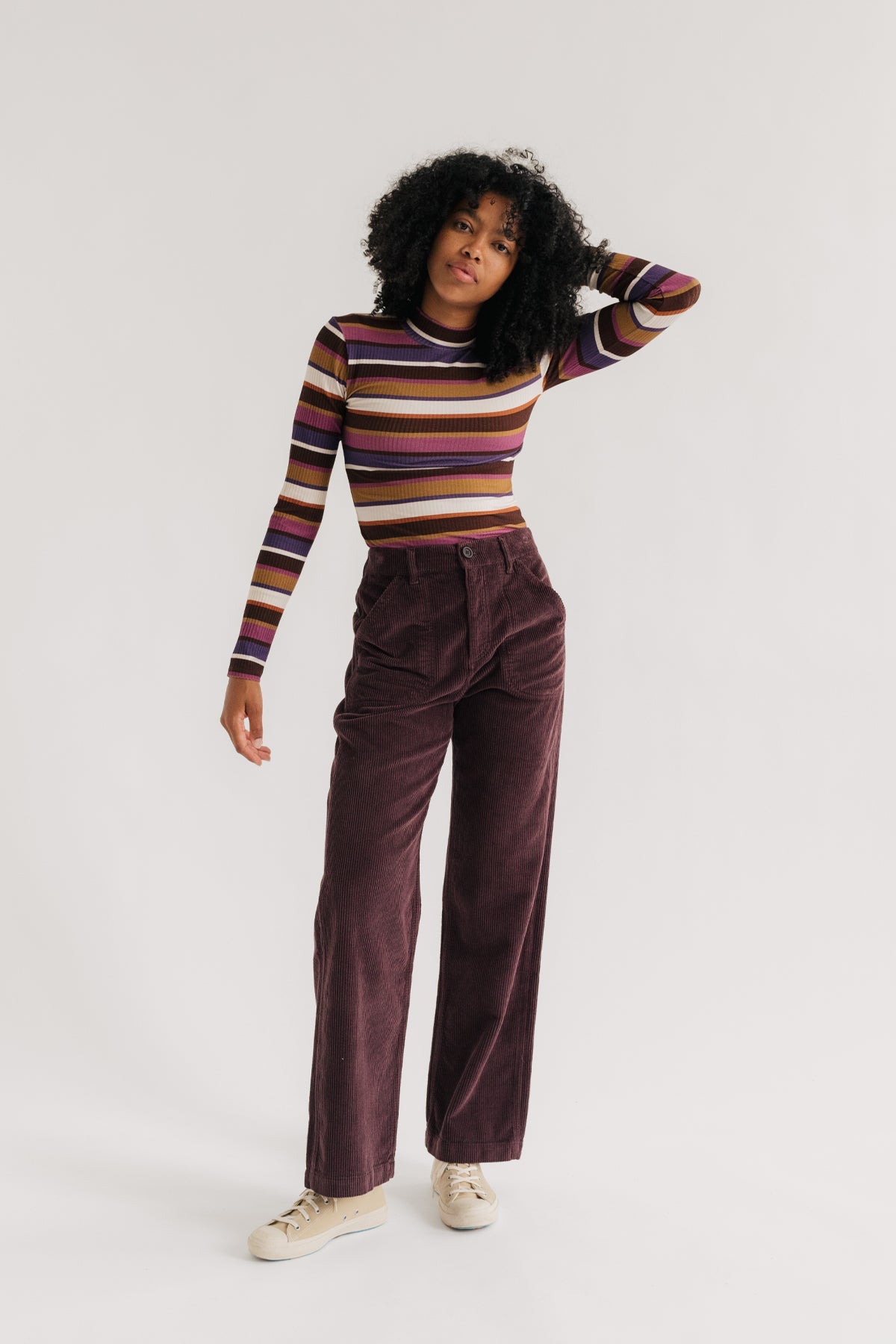 Roomy straight leg corduroy pants