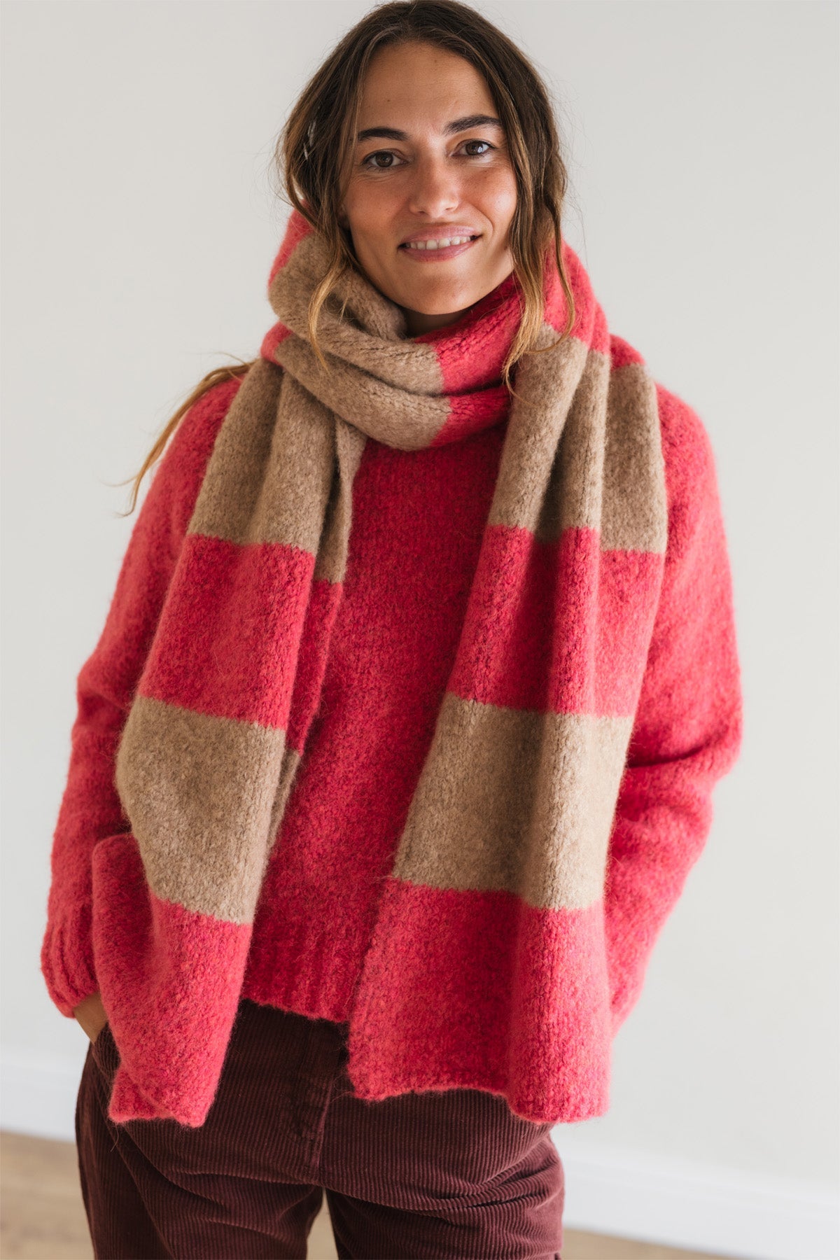 Bicolour Scarf - Pink