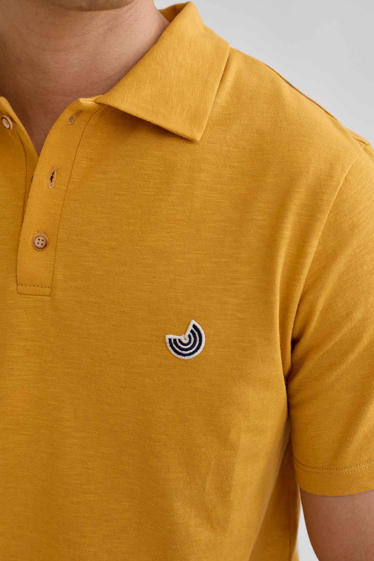 vegan regular fit mustard polo