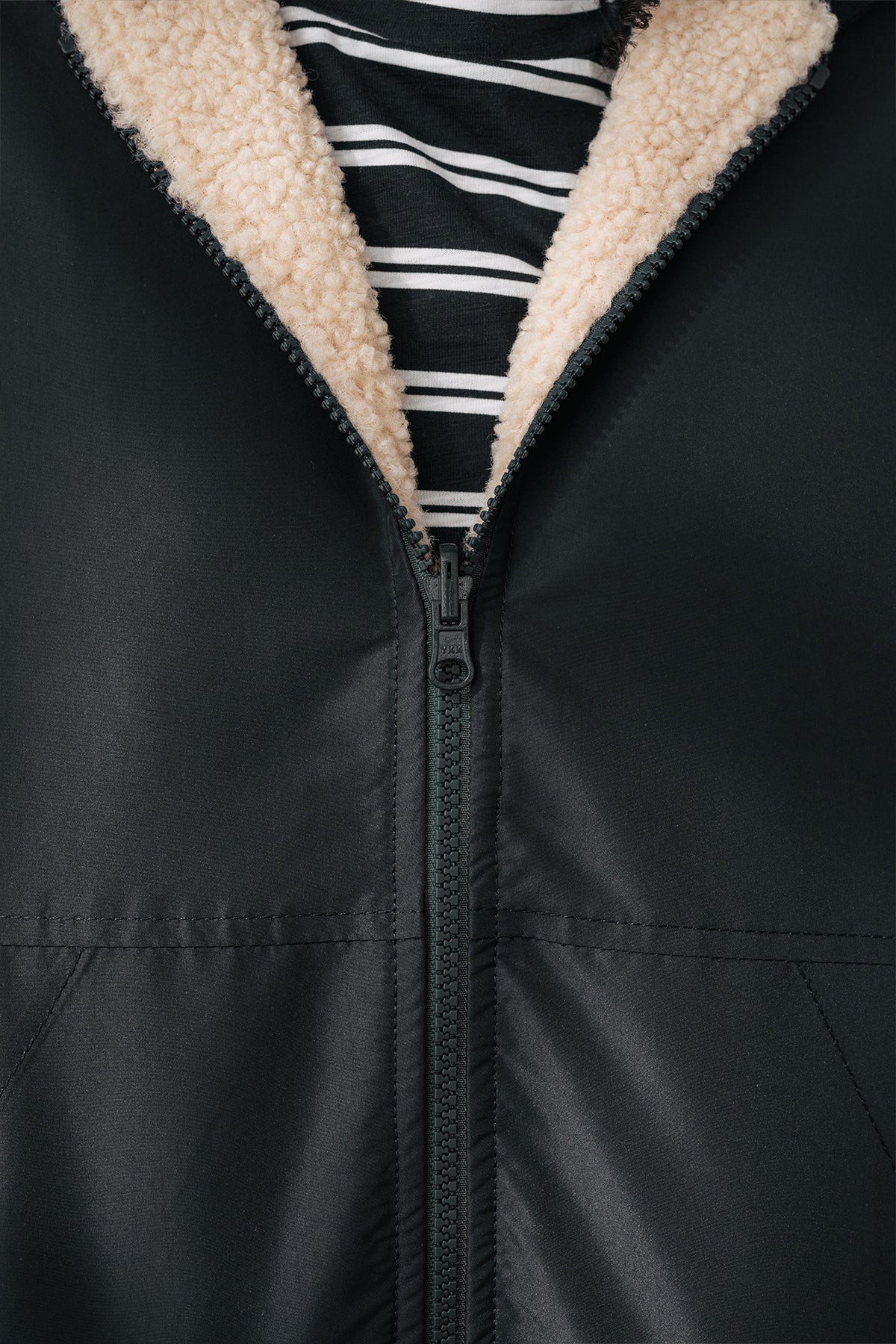 Vegan jacket with YKK zipper.