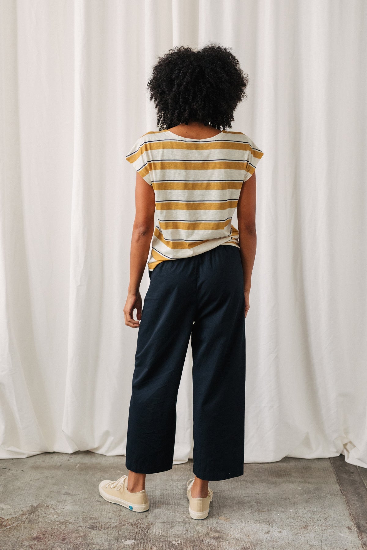 Evia - Mustard/Navy Stripes