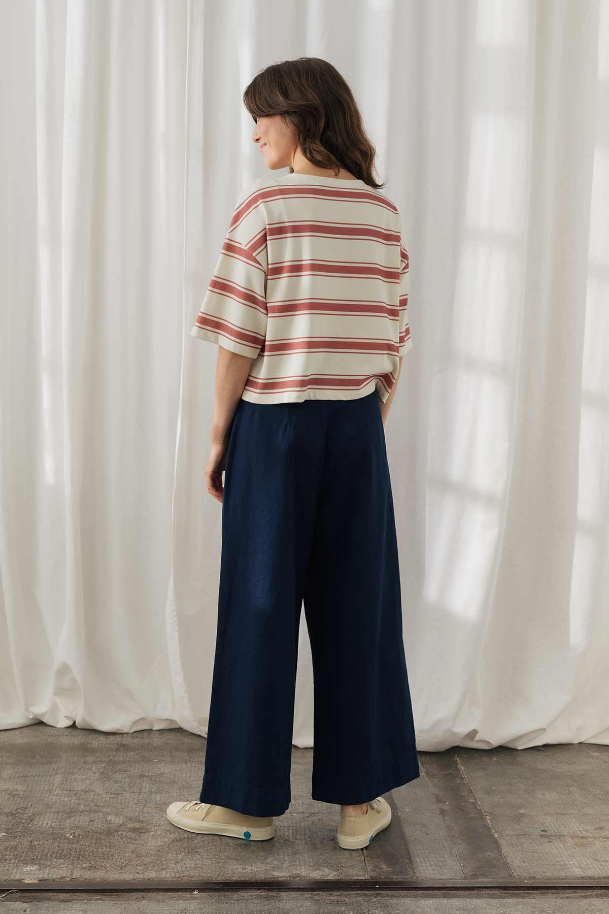 oversized ethical red striped t-shirt