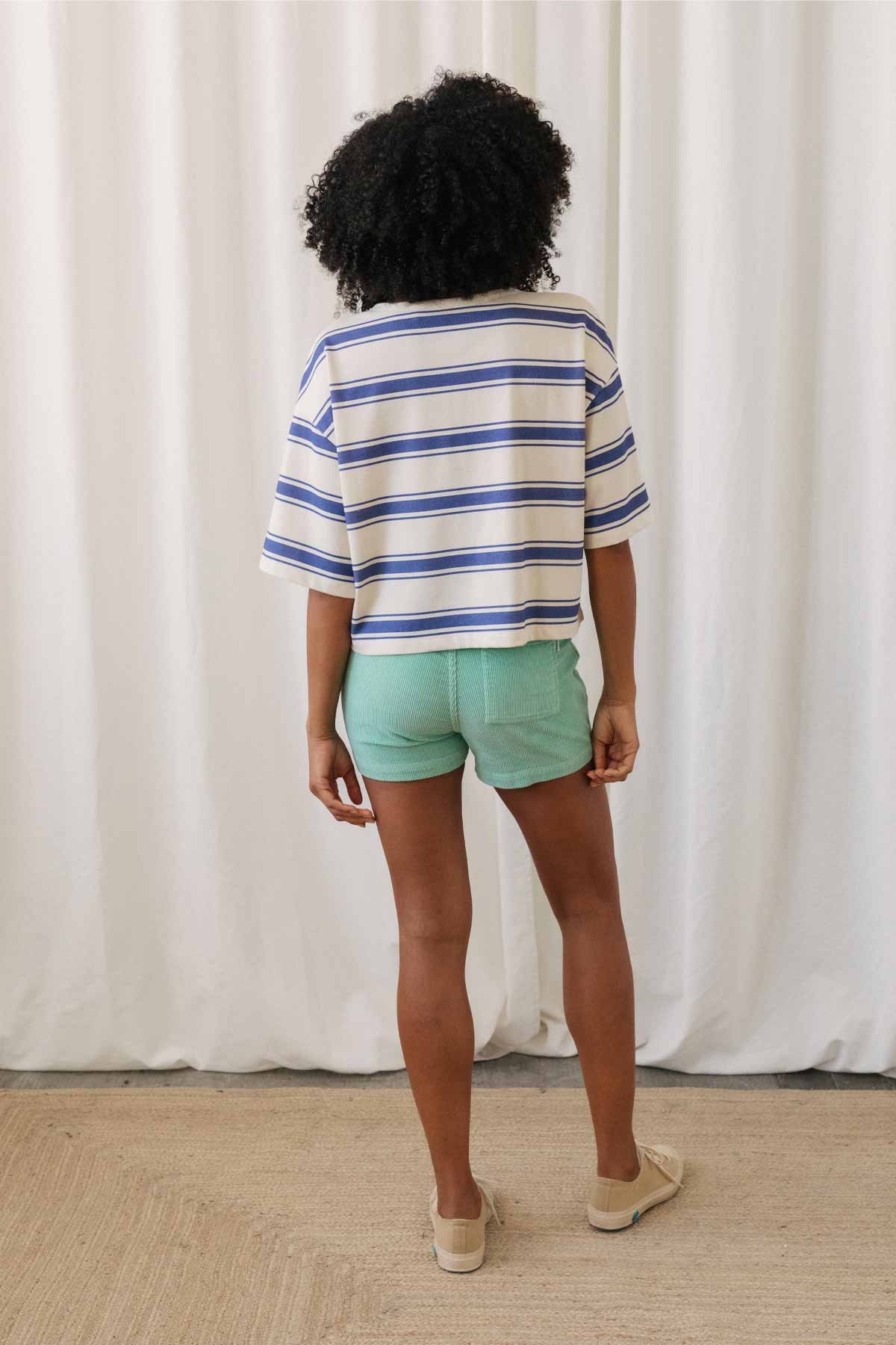 oversized ethical blue striped t-shirt