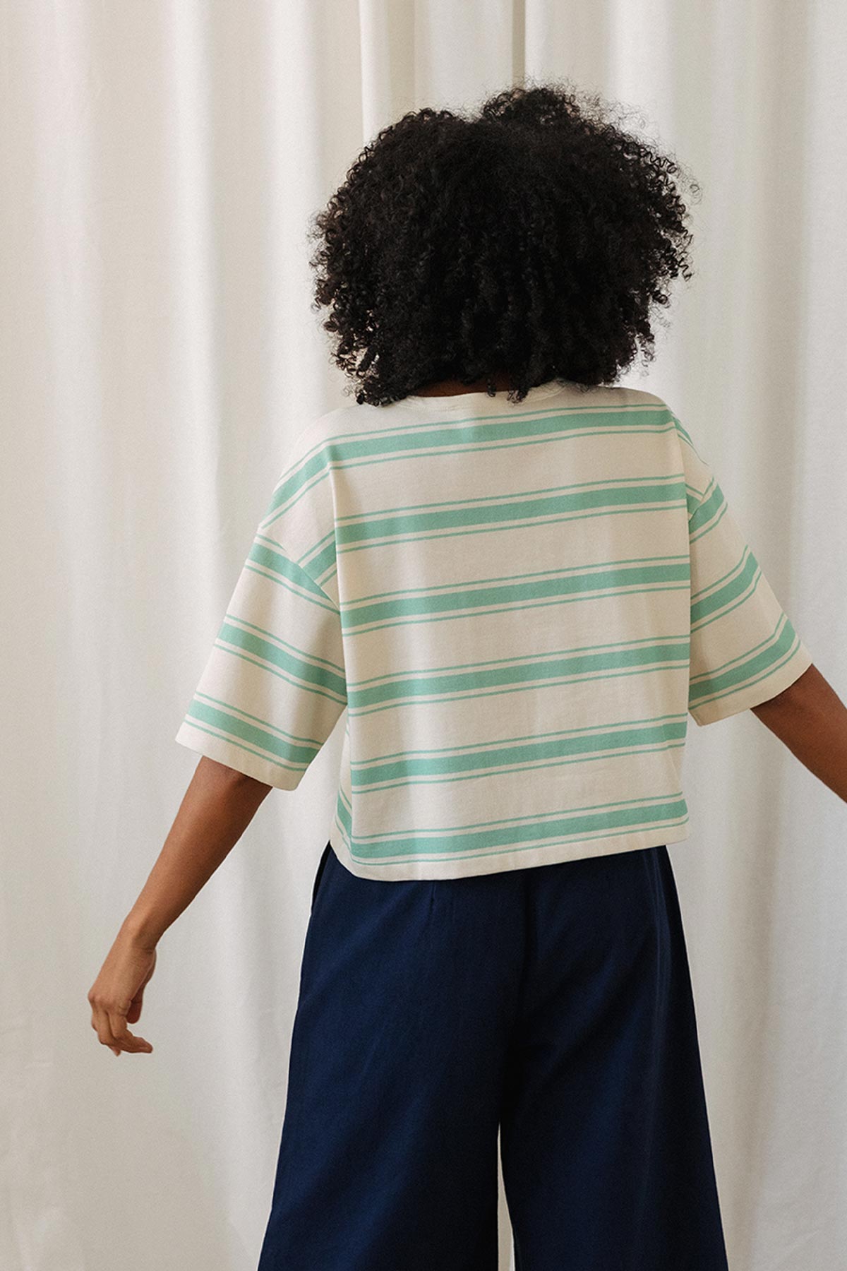 oversized ethical mint striped t-shirt