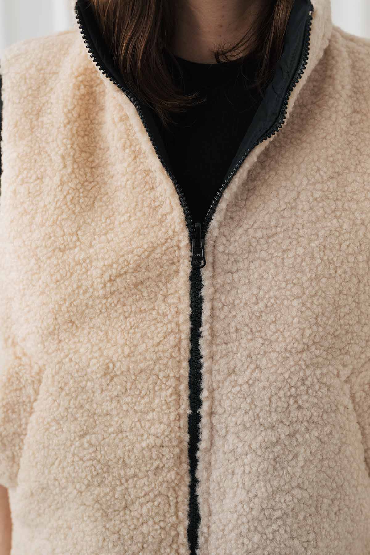 warm and durable recycled sherpa jacket