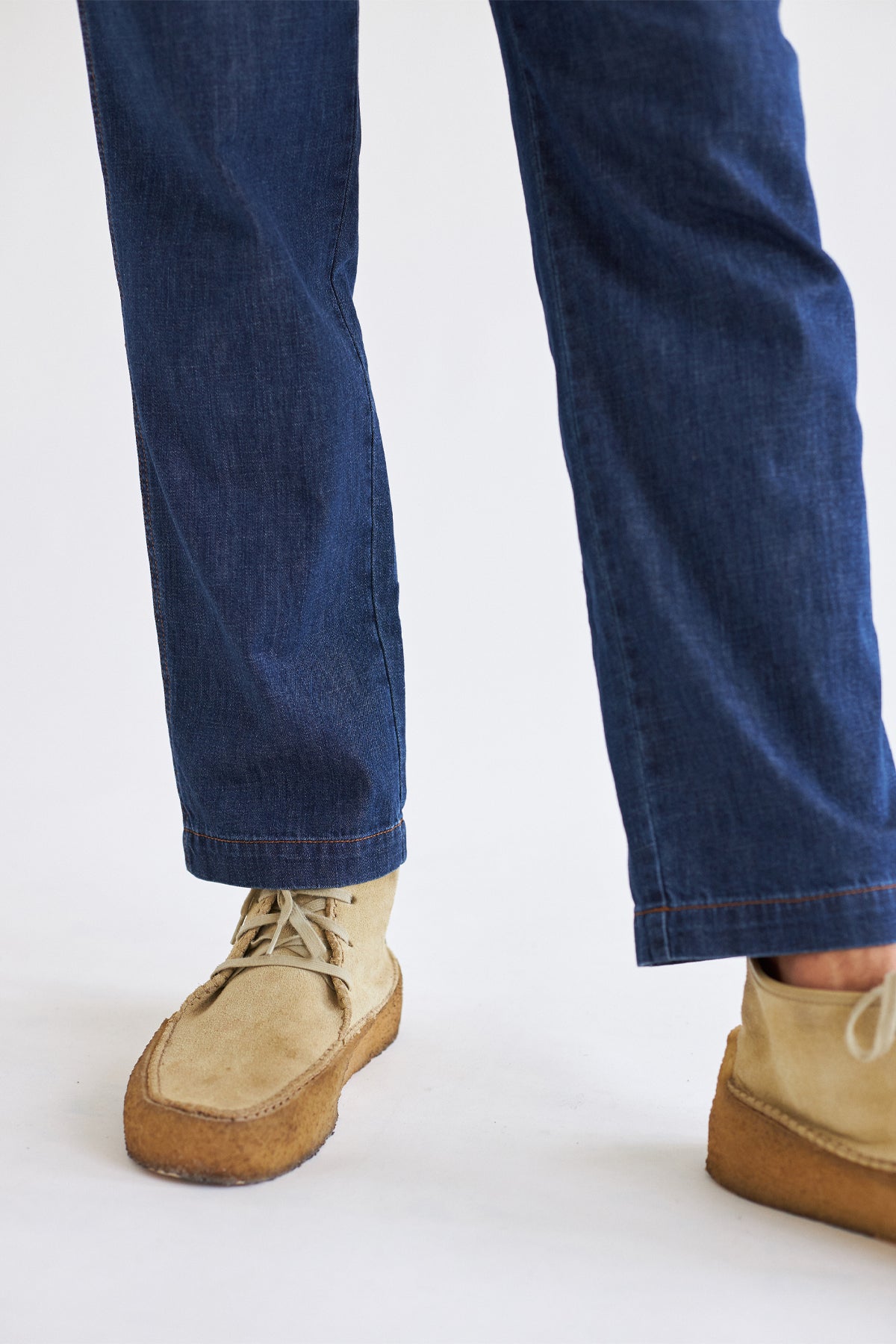 Vegan tapered-leg joggers in denim for men