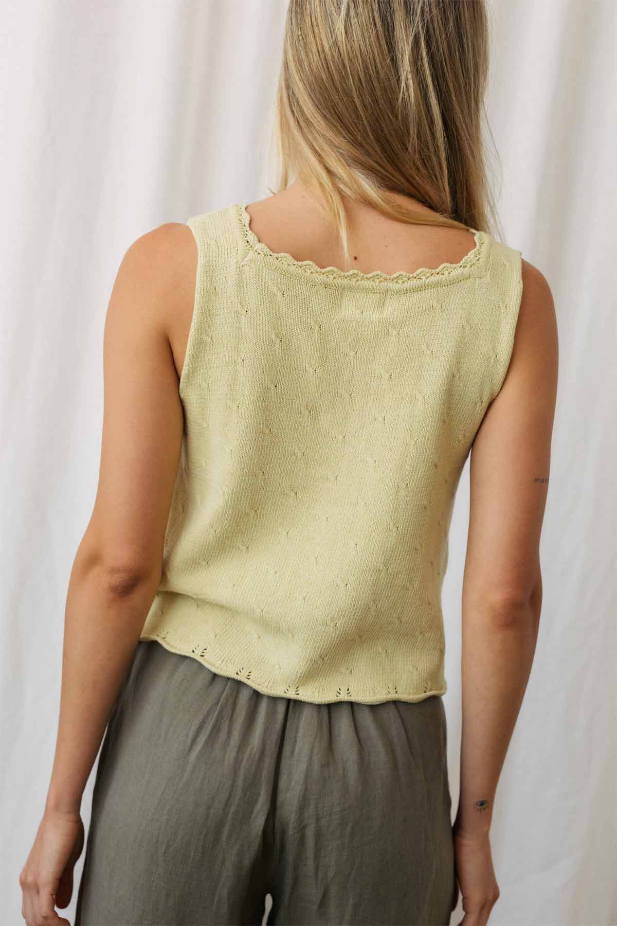 recycled organic cotton openwork knit