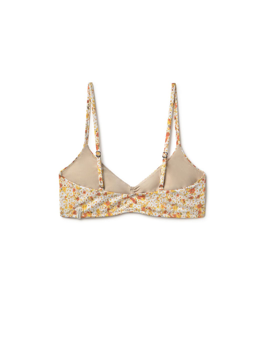 Golden flowers bikini top women back