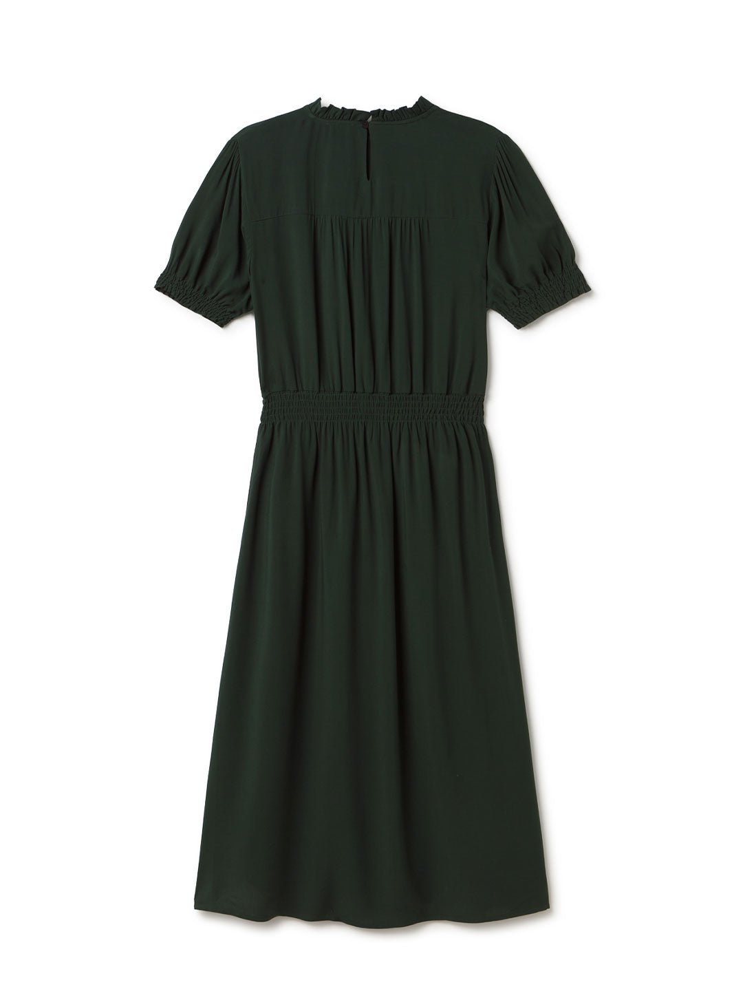 Sustainable forest-green gathered dress