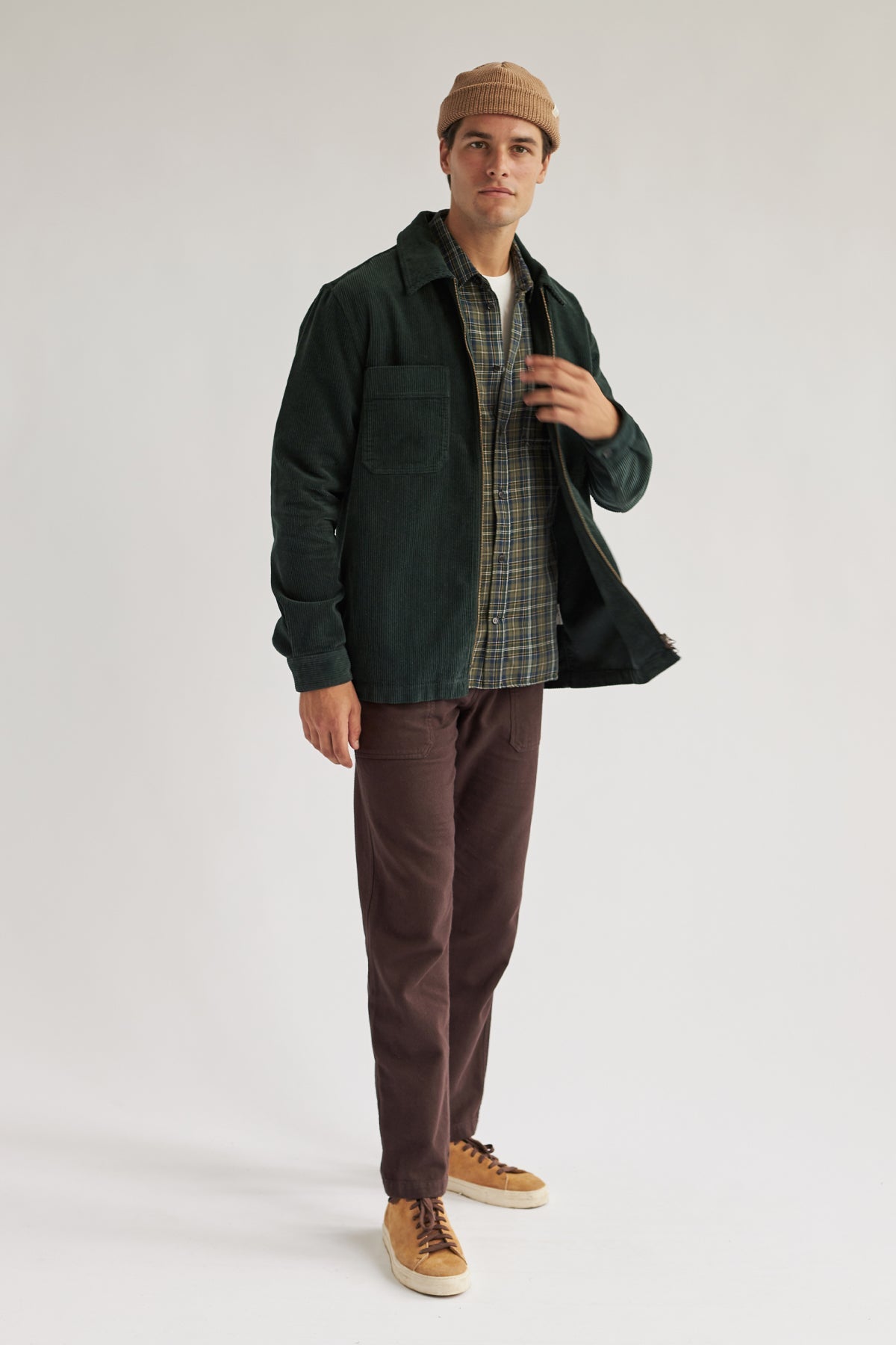 meta-preview, green vegan men corduroy overshirt